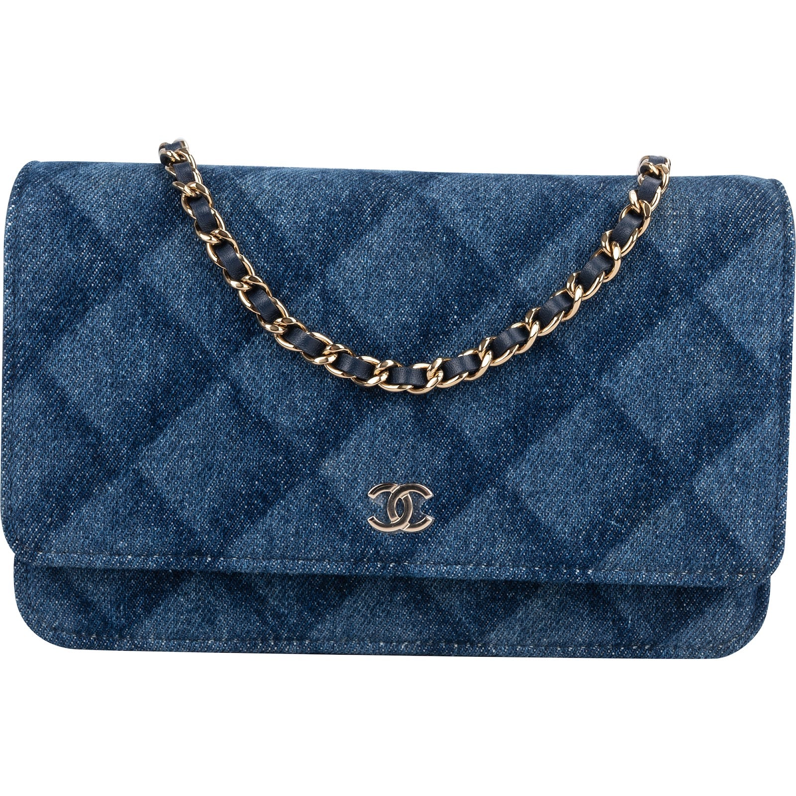 Chanel Denim Wallet on Chain Crossbody Bag