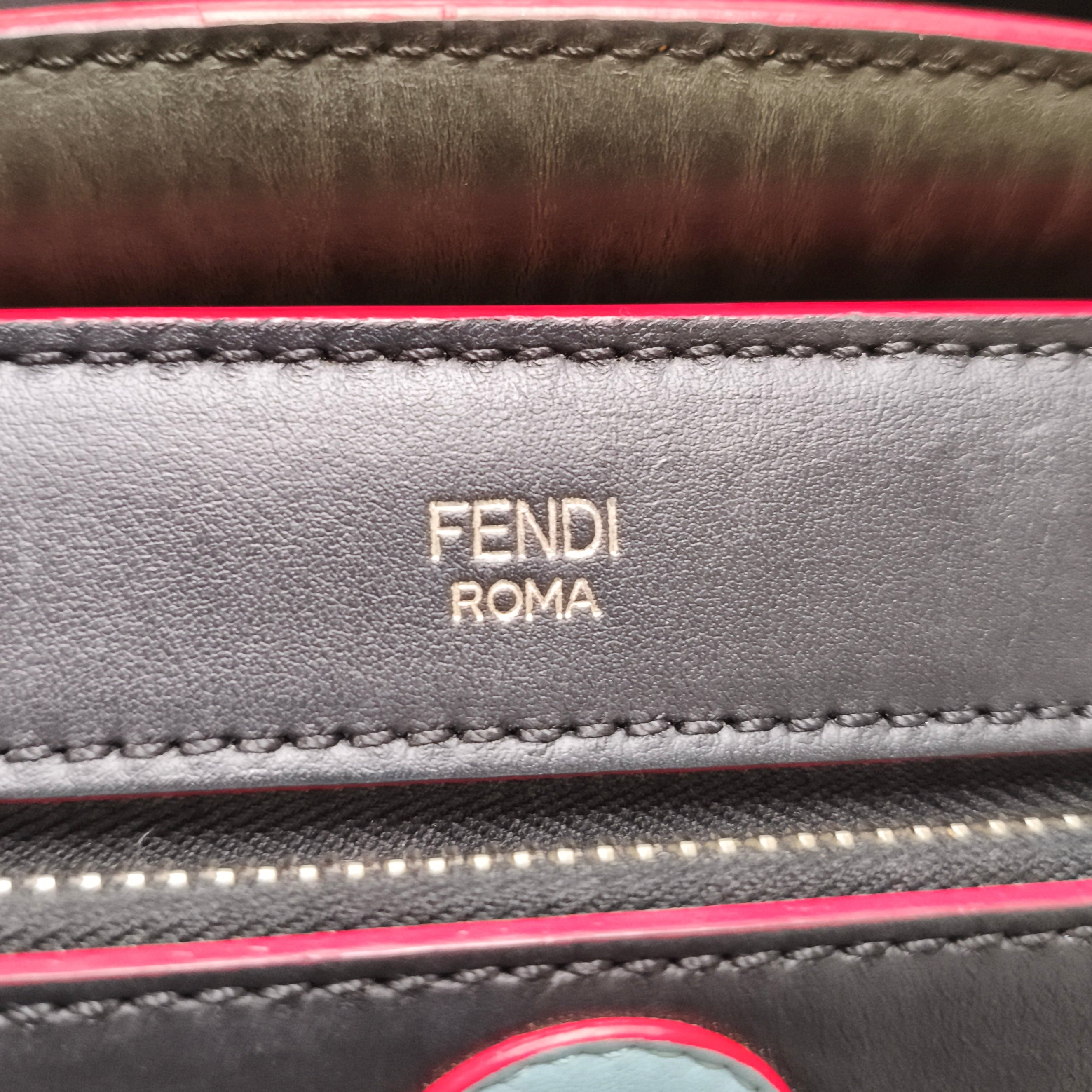 Fendi Bicolor Leather Flowerland 2 in 1 Dotcom Handbag