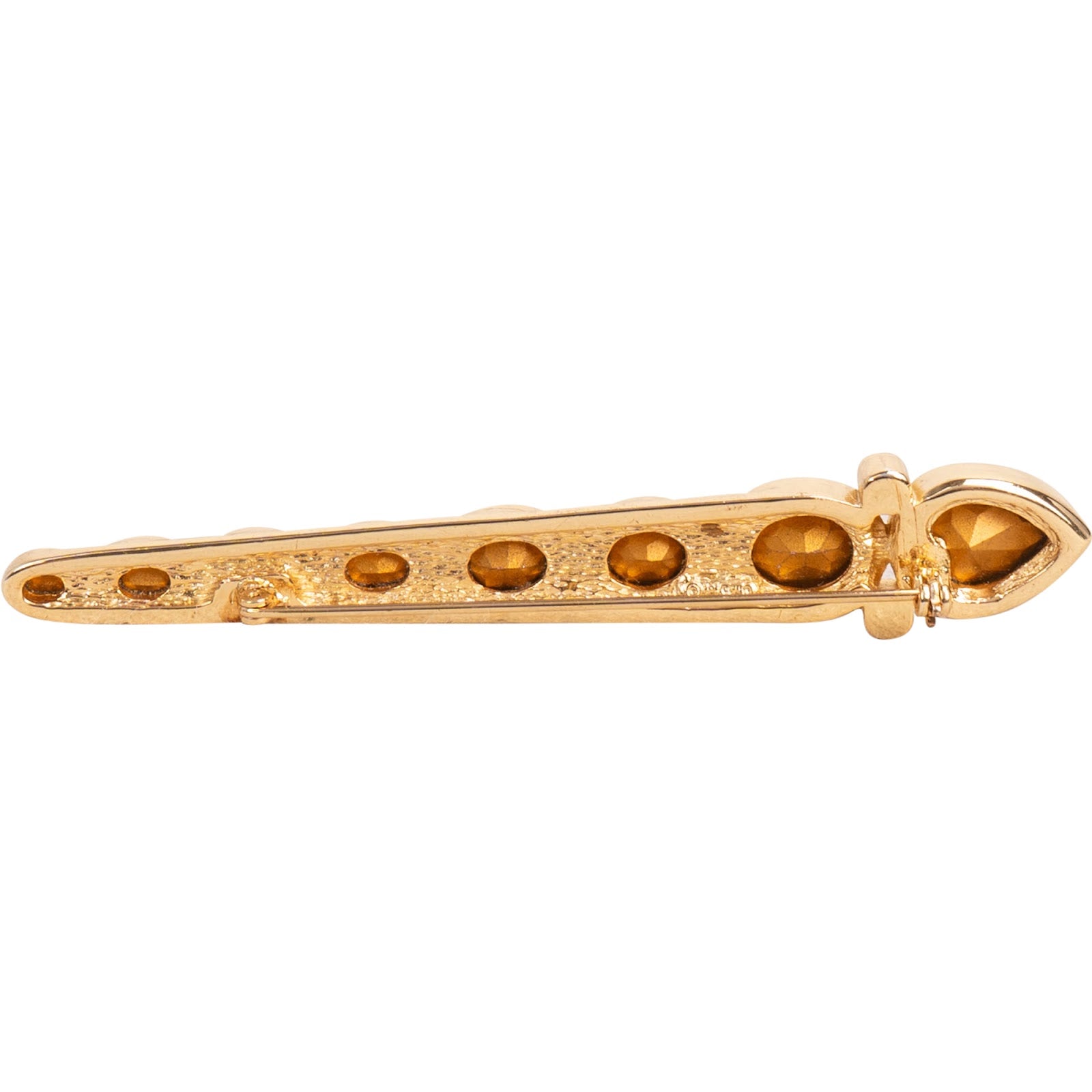 Christian Dior Rare Vintage Gold Tone Crystal Brooch