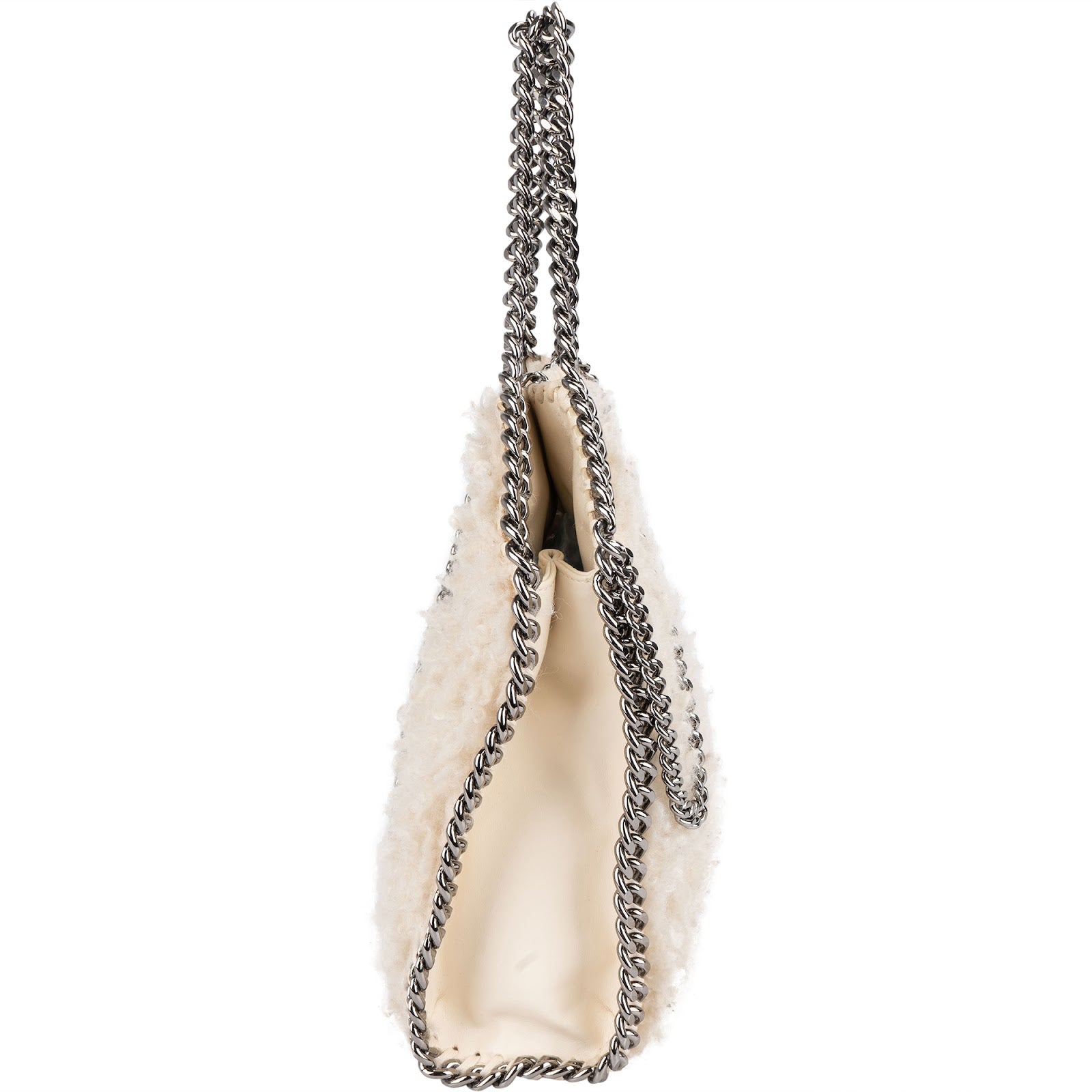 Stella McCartney Shearling  Falabella Fold Over Tote Crossbody Handbag