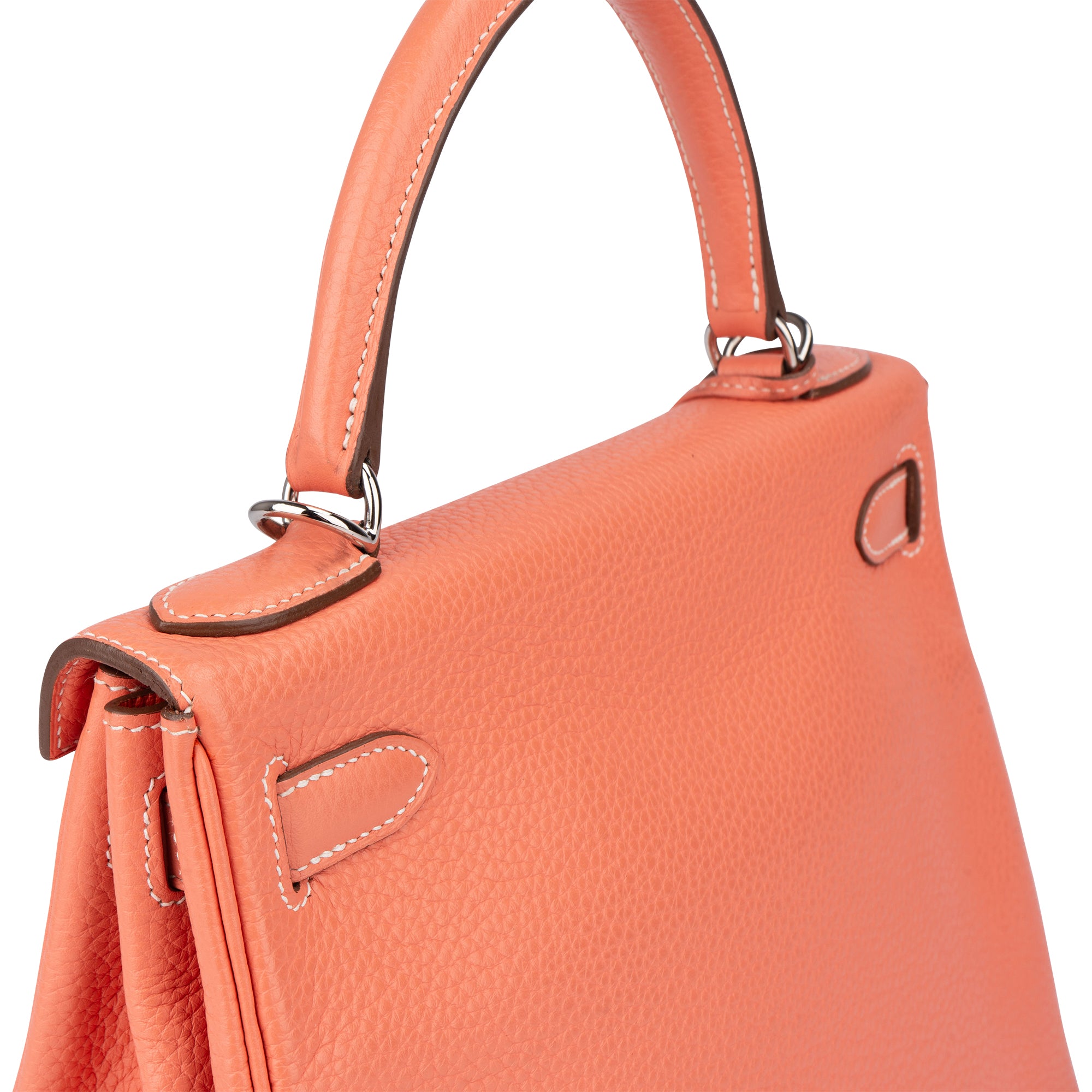 Hermès Taurillon Clemence Crevette Kelly 28 Retourne Handbag