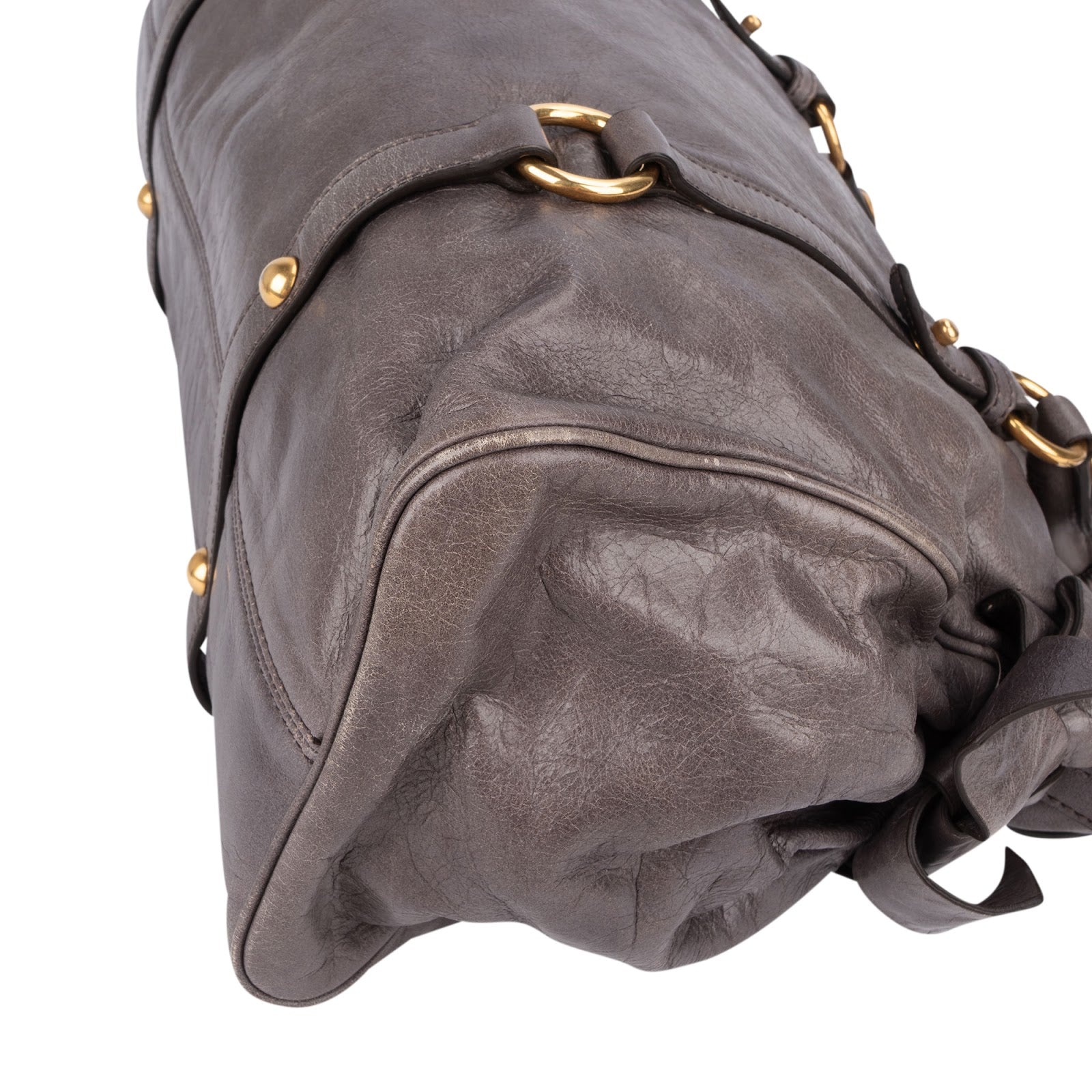 Miu Miu Vitello Lux Bow City Satchel Handbag