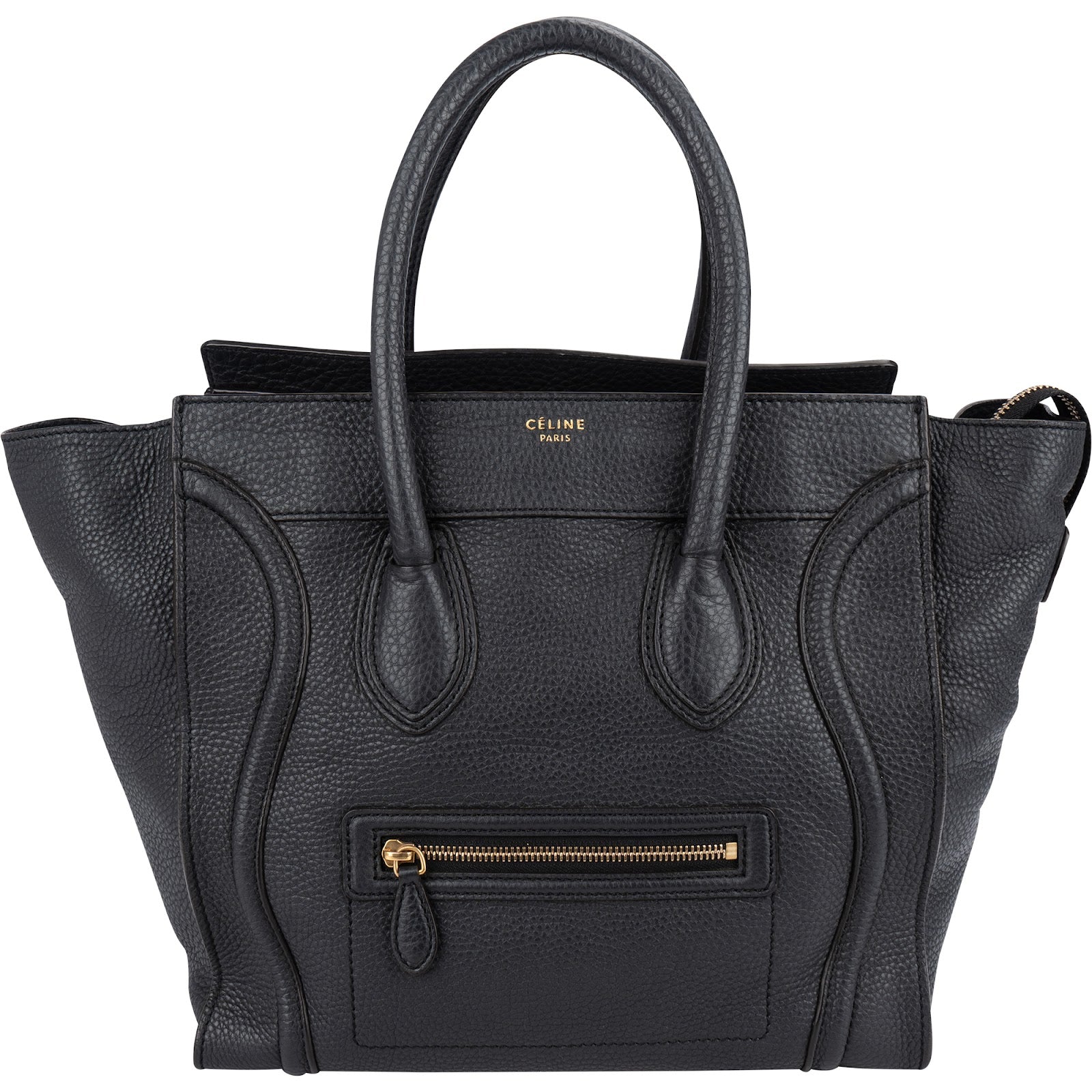 Céline Grained Calfskin Luggage Handbag