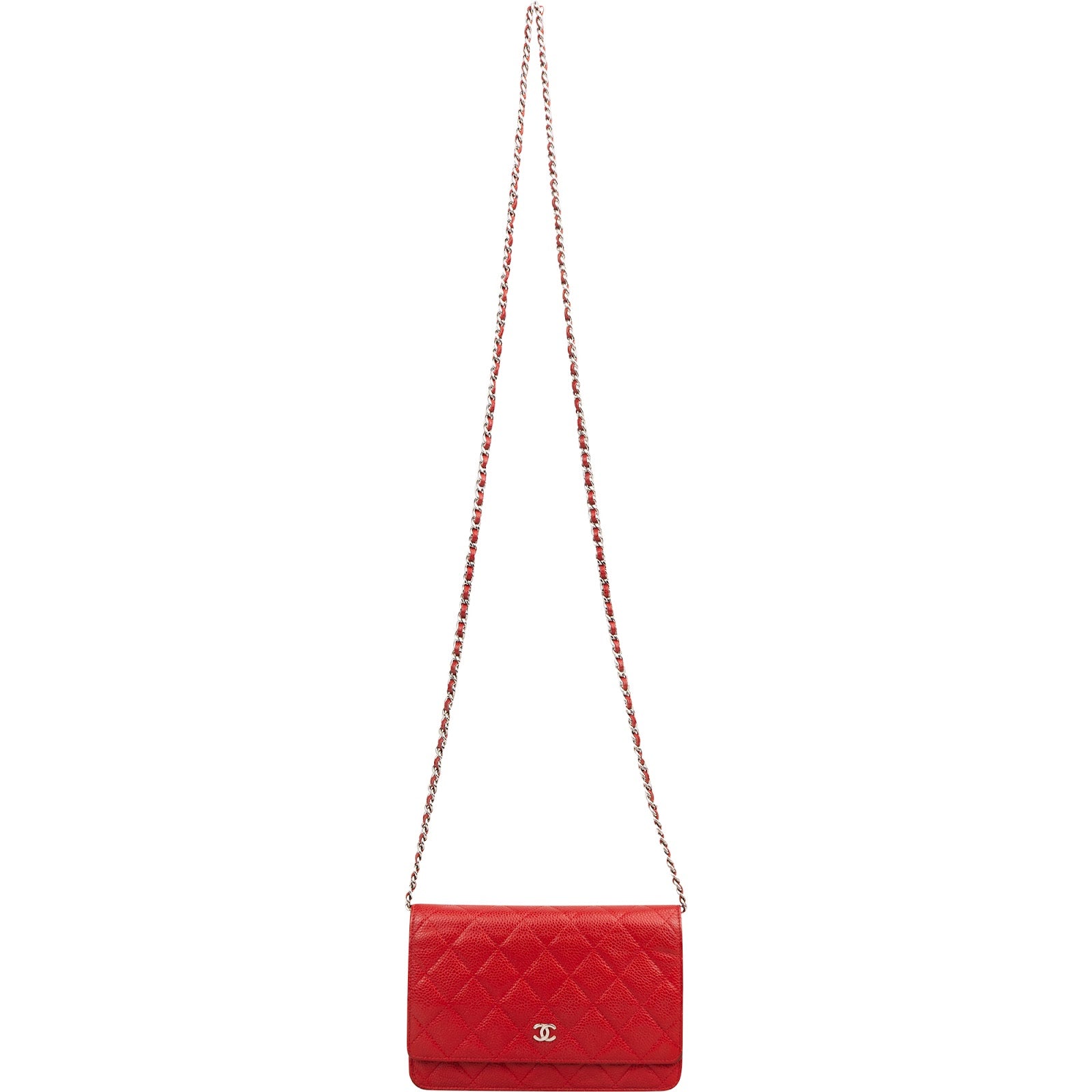 Chanel Quilted Caviar Leather Wallet On Chain Crossbody Bag