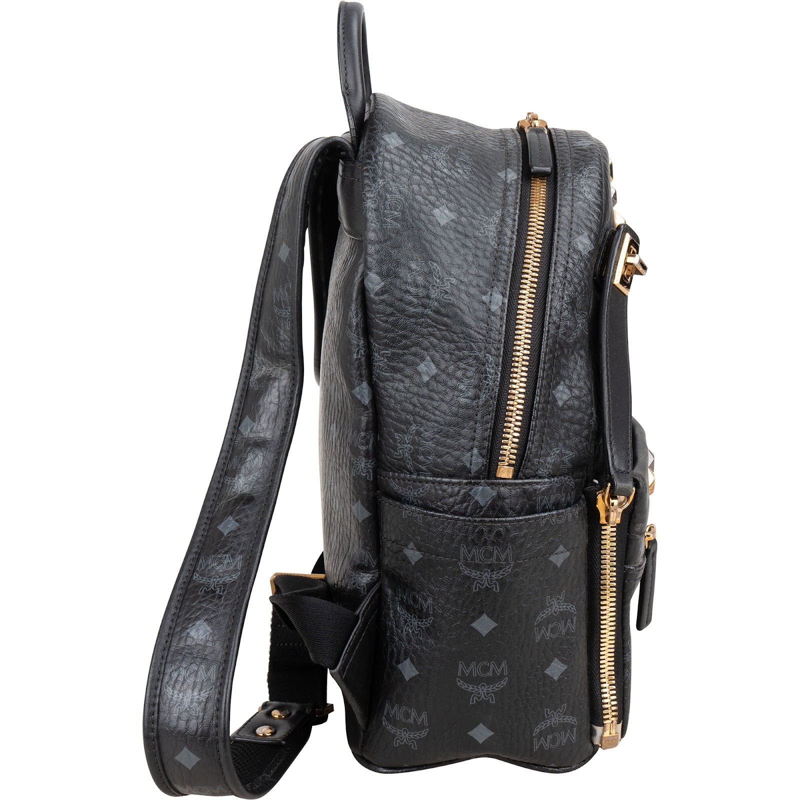 MCM Visetos Monogram Stark Studs Small 2 in 1 Rucksack