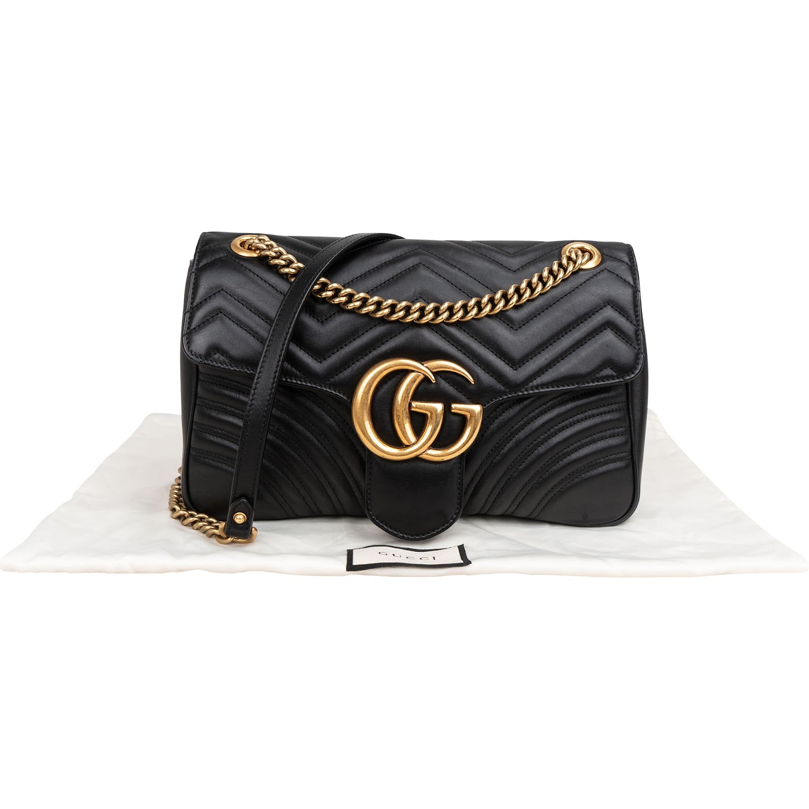 Gucci Matelassé Leather GG Large Marmont Crossbody Bag