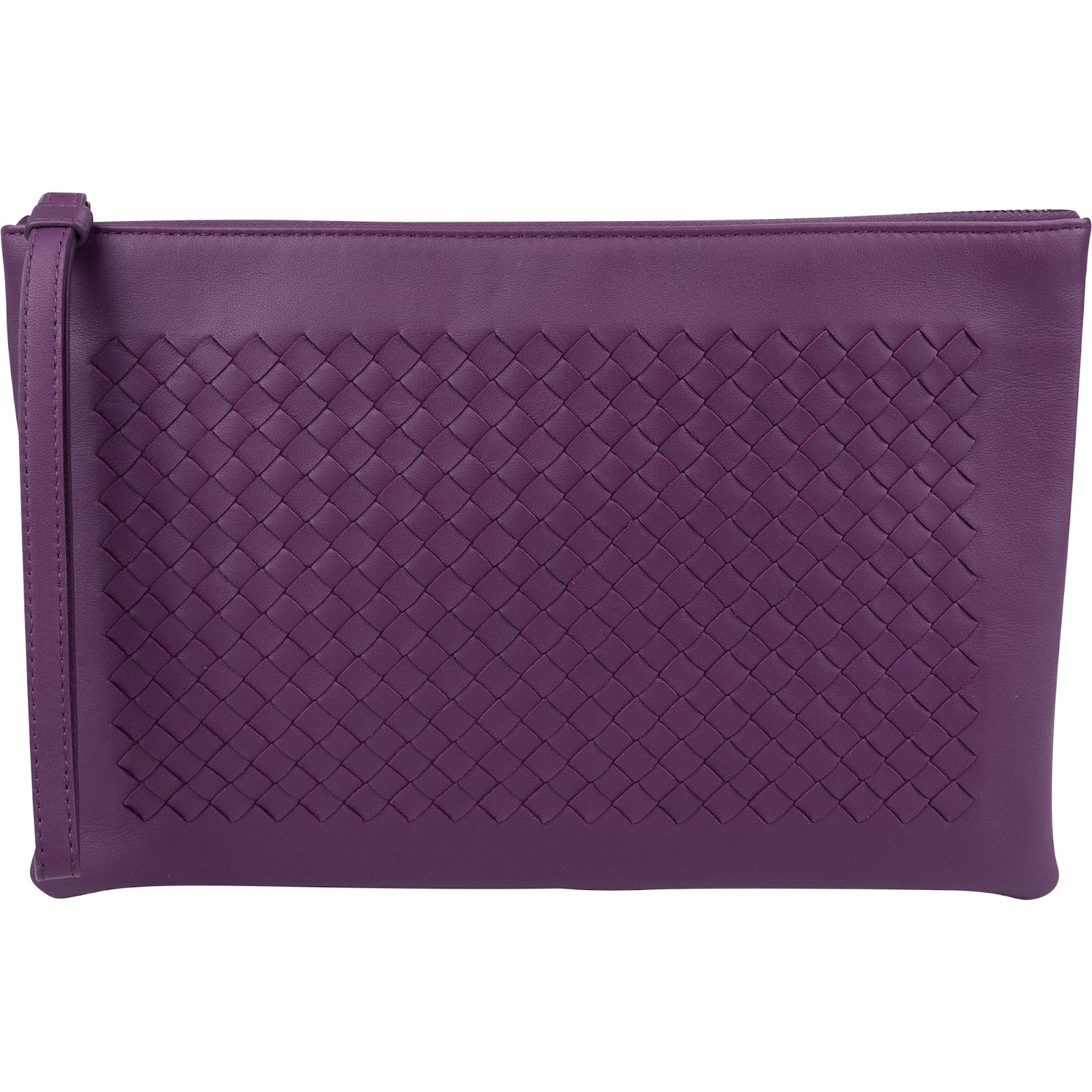 Bottega Veneta Purple Intrecciato Leather Clutch