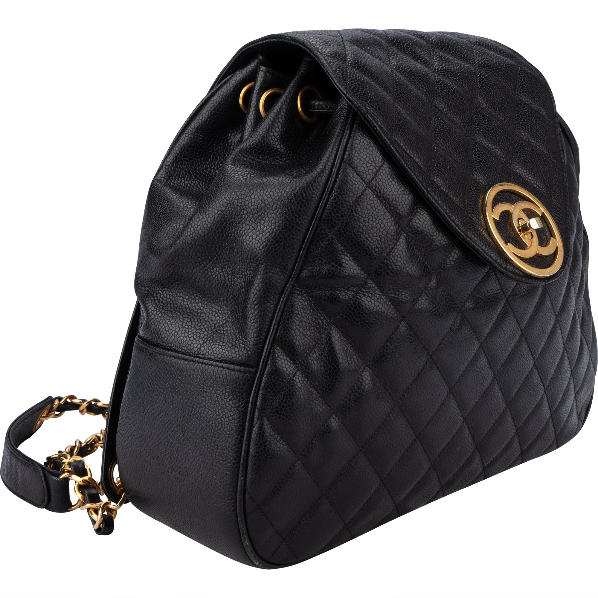 Chanel - Quilted Caviar Leather Chain Backpack