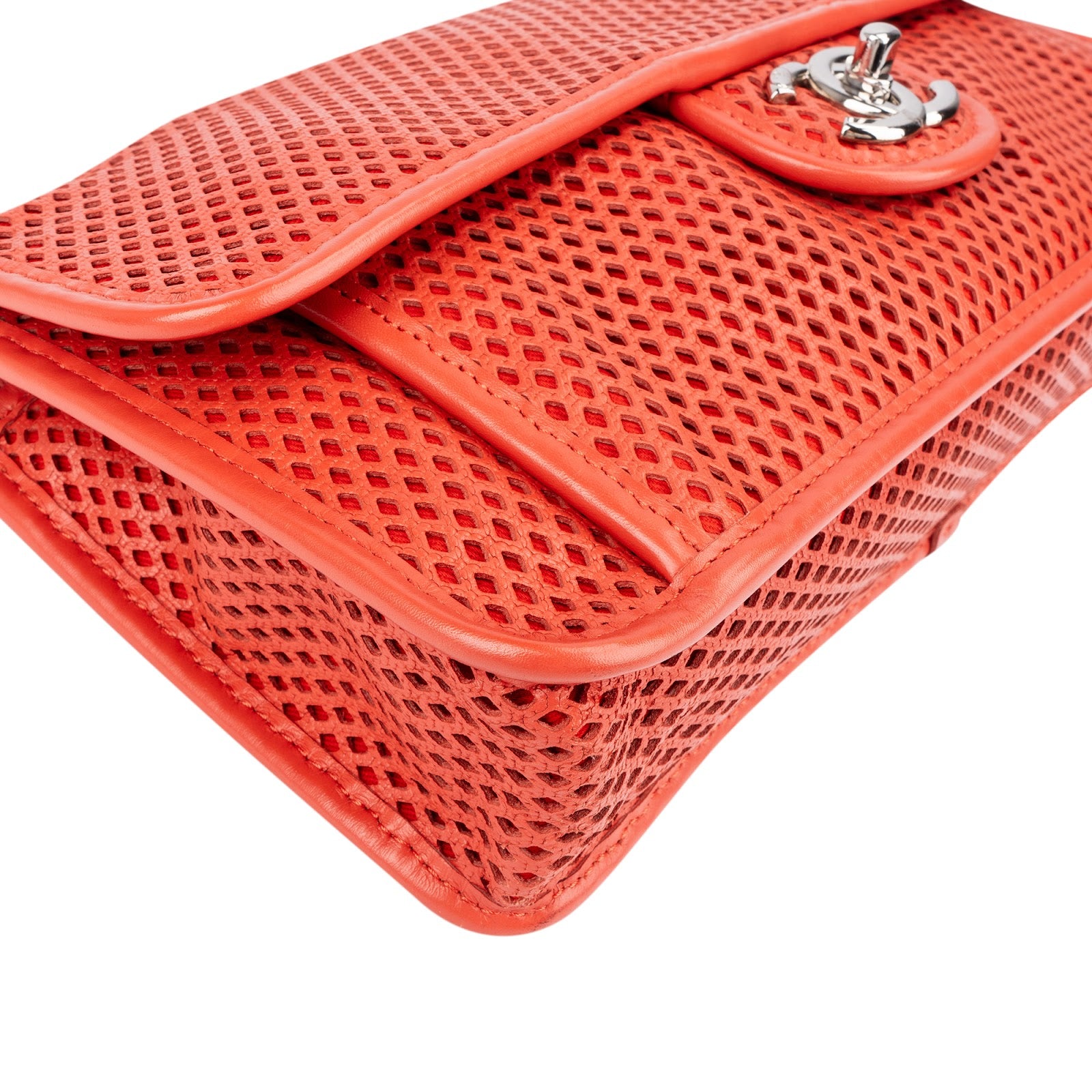 Chanel - Perforated Leather Single Flap Shoulder Bag