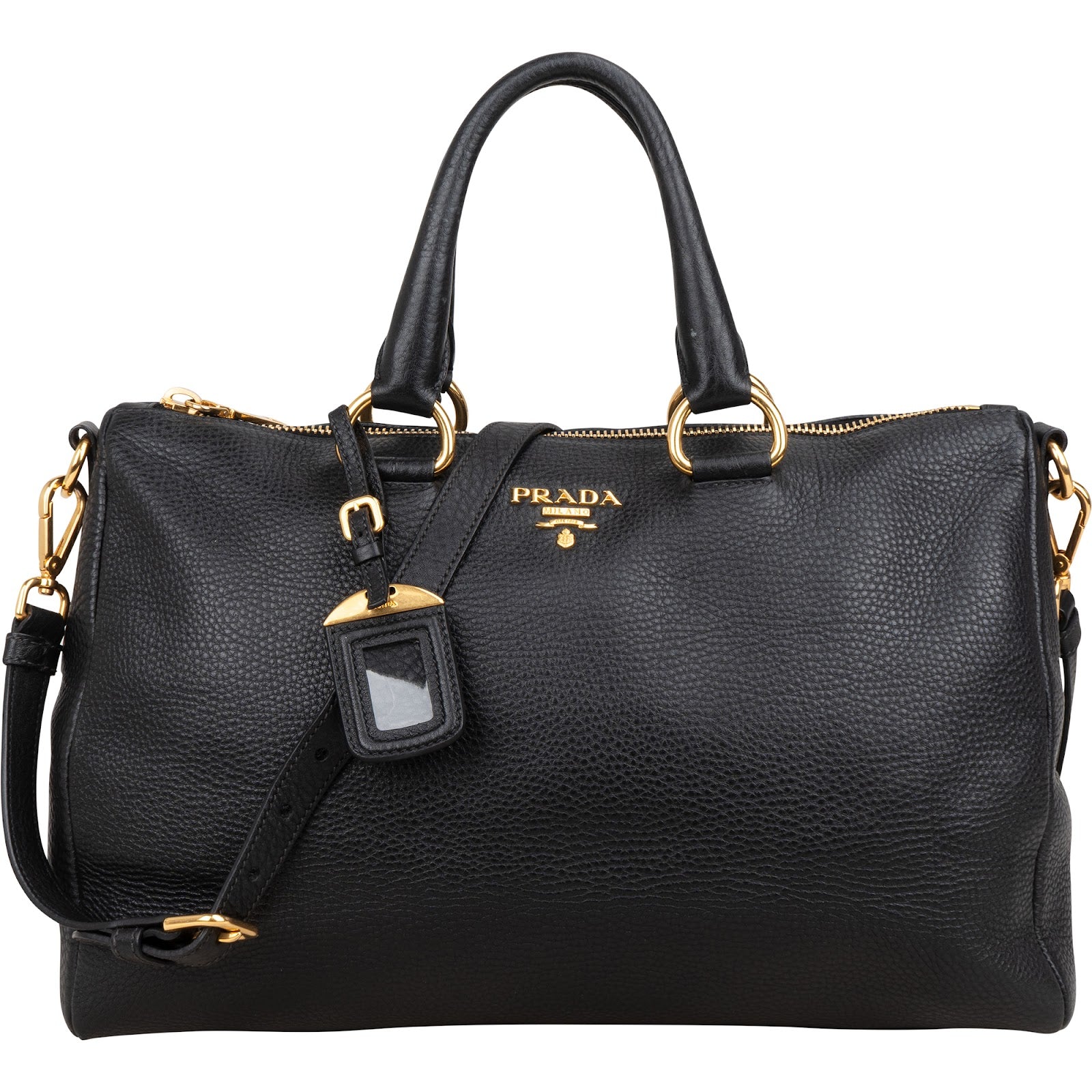 Prada Vitello Daino Leather Bauletto Handbag