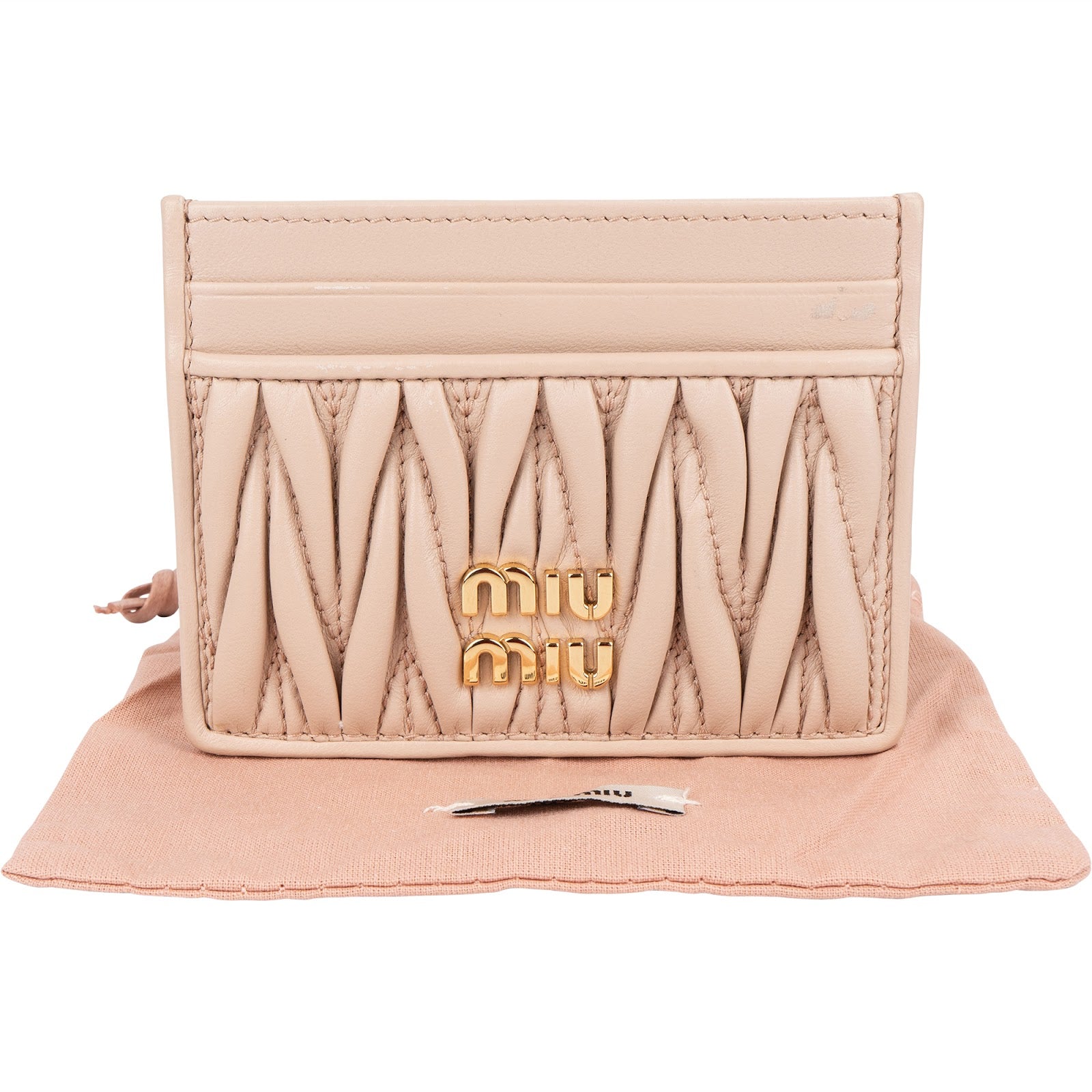 Miu Miu Nappa Leather Matelassé Card Holder