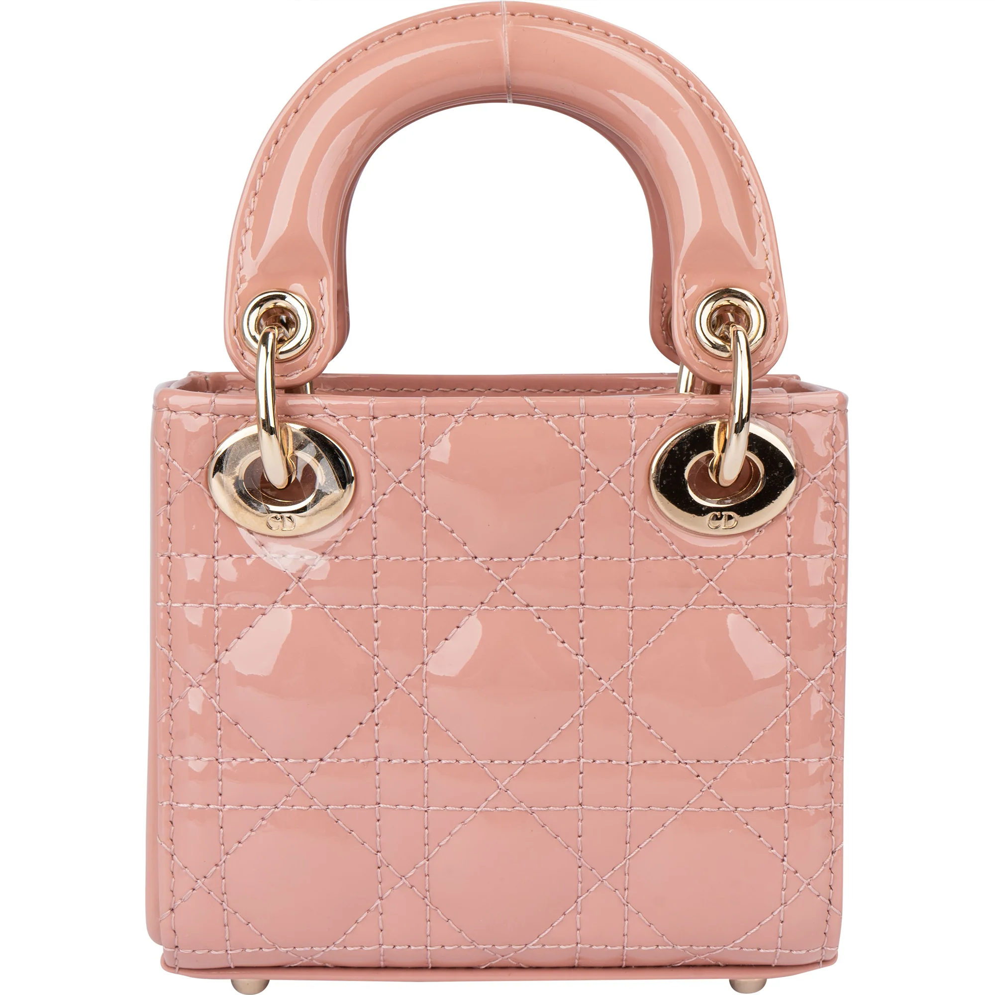 Christian Dior Quilted Patent Leather Micro Lady Dior Handbag