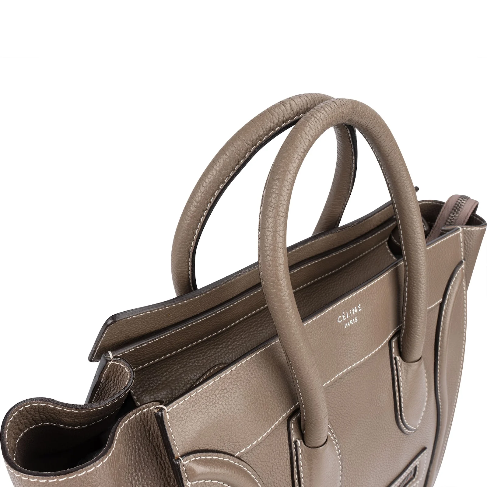 Céline Grained Leather Luggage Handbag