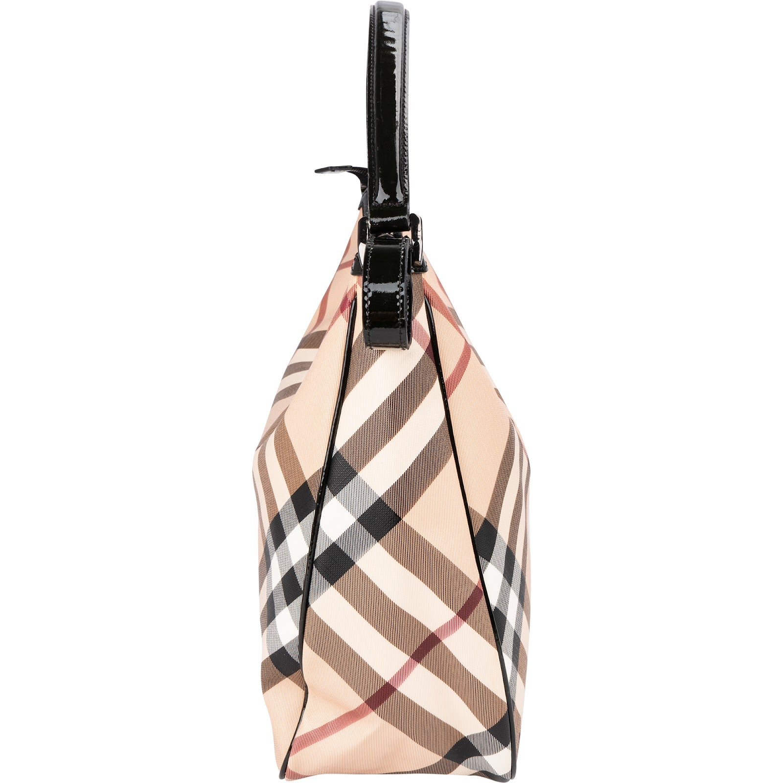 Burberry Nova-Check Monogram Hobo Shoulder Bag