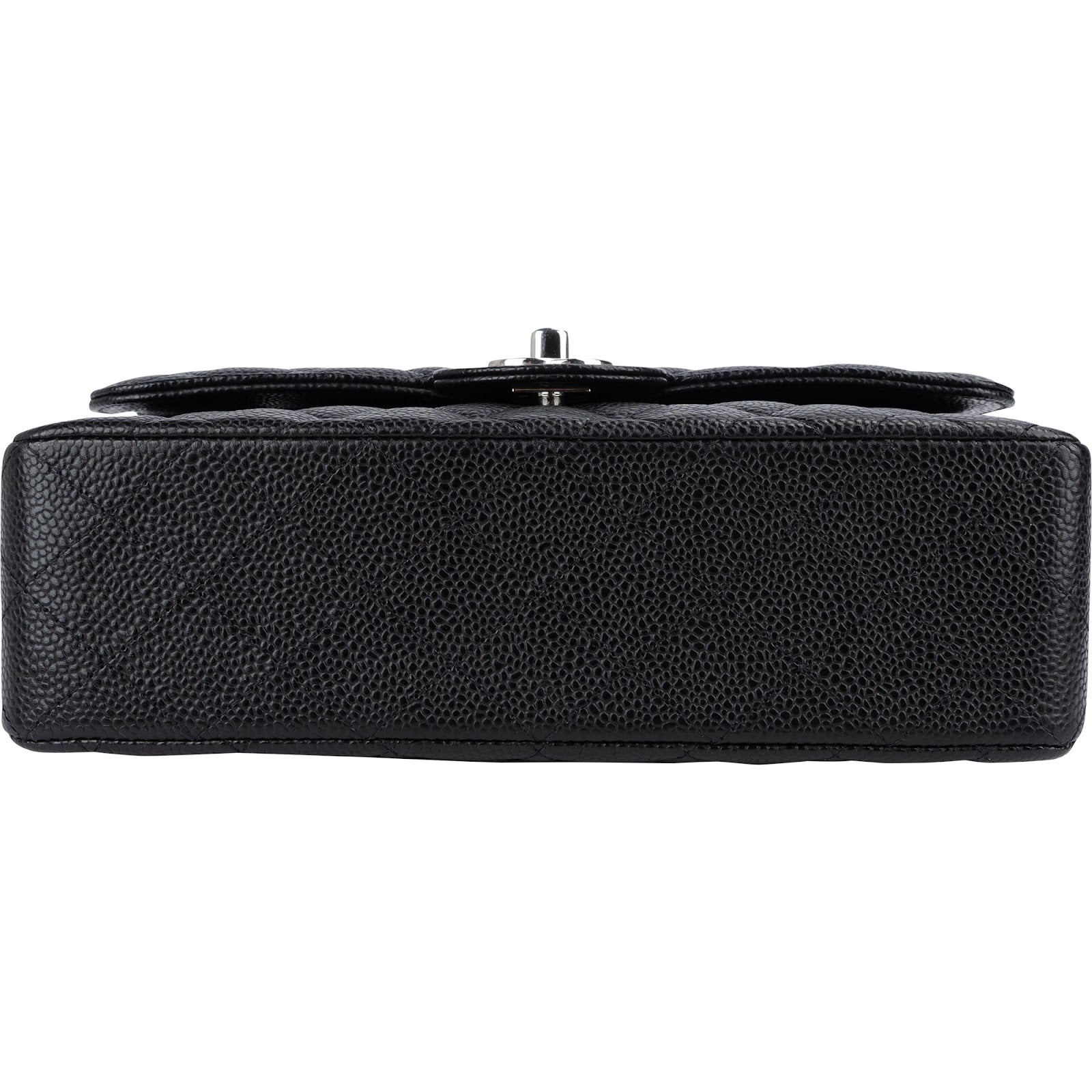 Chanel Quilted Caviar Leather Palladium Small Double Flap Shoulder Bag
