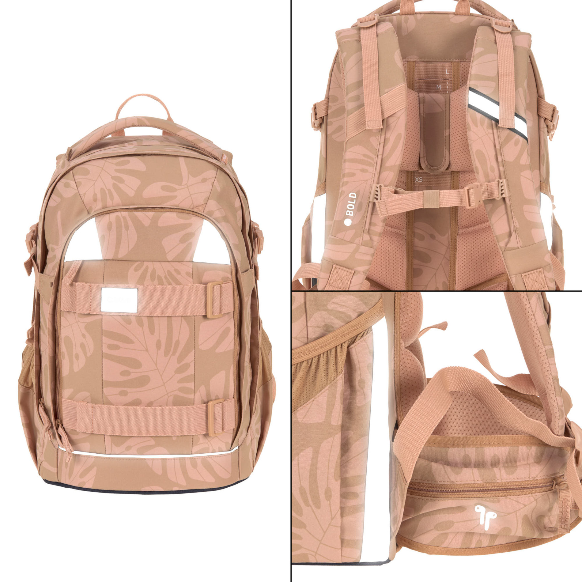 School Backpack Origin Bold - Leaves Caramel
