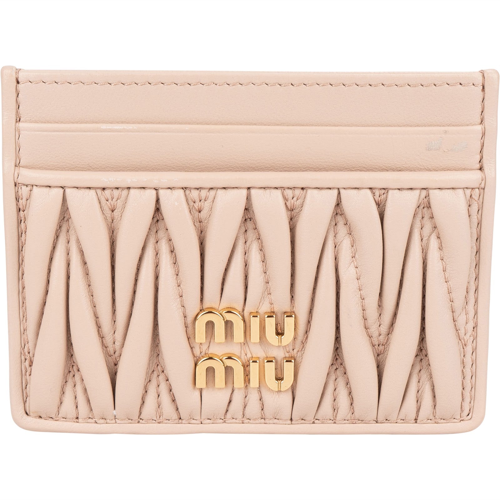 Miu Miu Nappa Leather Matelassé Card Holder