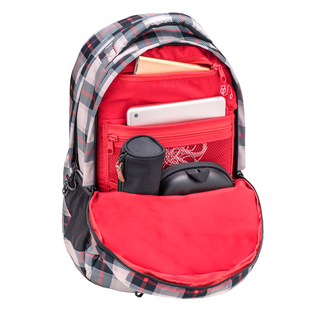 Wave Infinity backpack set 2-piece - Grey Red Pattern - Manufacturer ...
