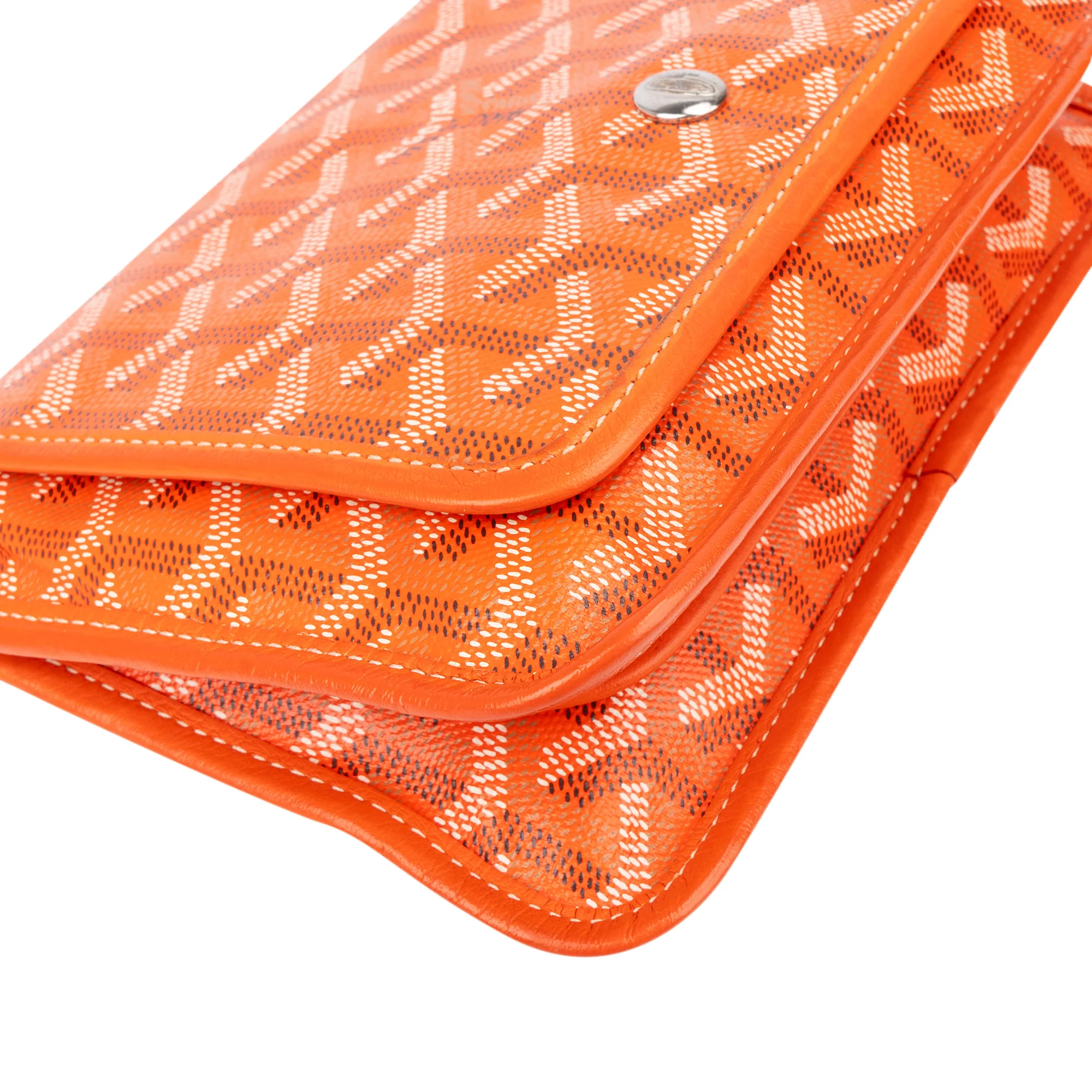 Goyard Orange Goyardine Monogram Plumet Flat Crossbody Bag