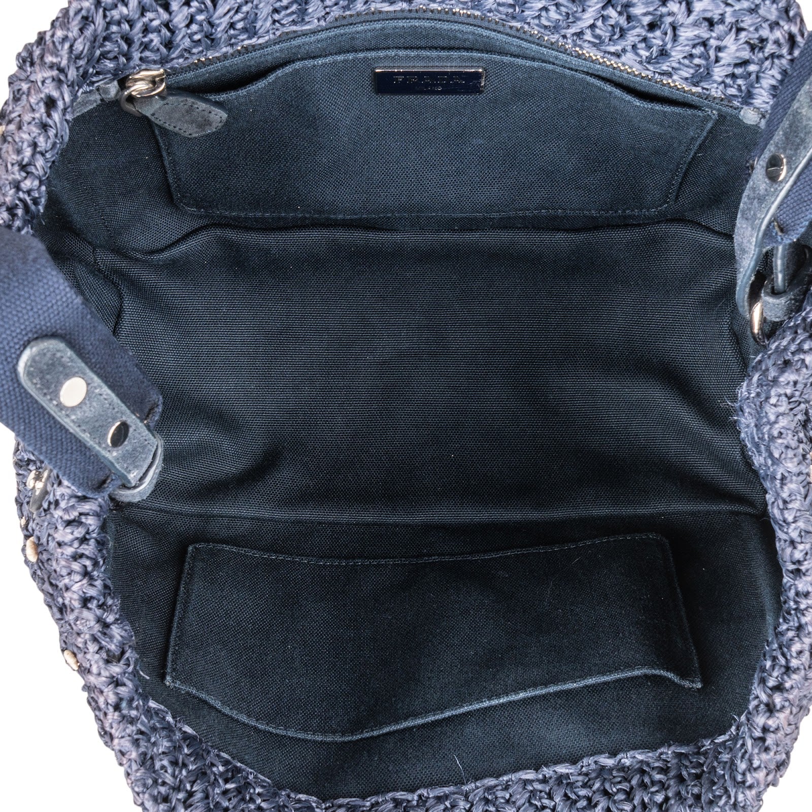 Prada - Woven Raffia Polka-Dot Shoulder Bag