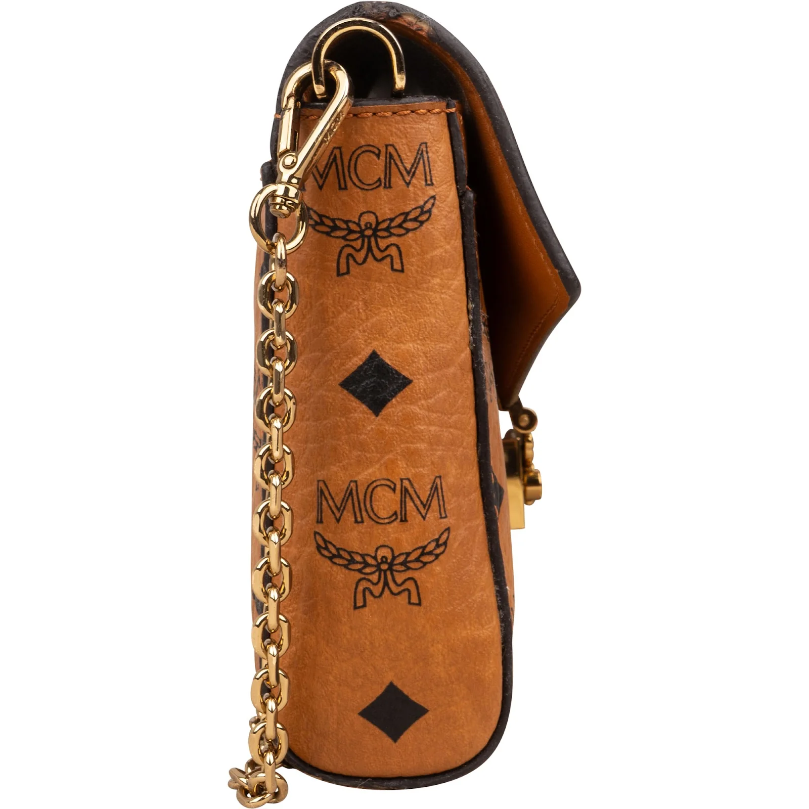 MCM Monogram Visetos Patricia Wallet on Chain Crossbody Bag