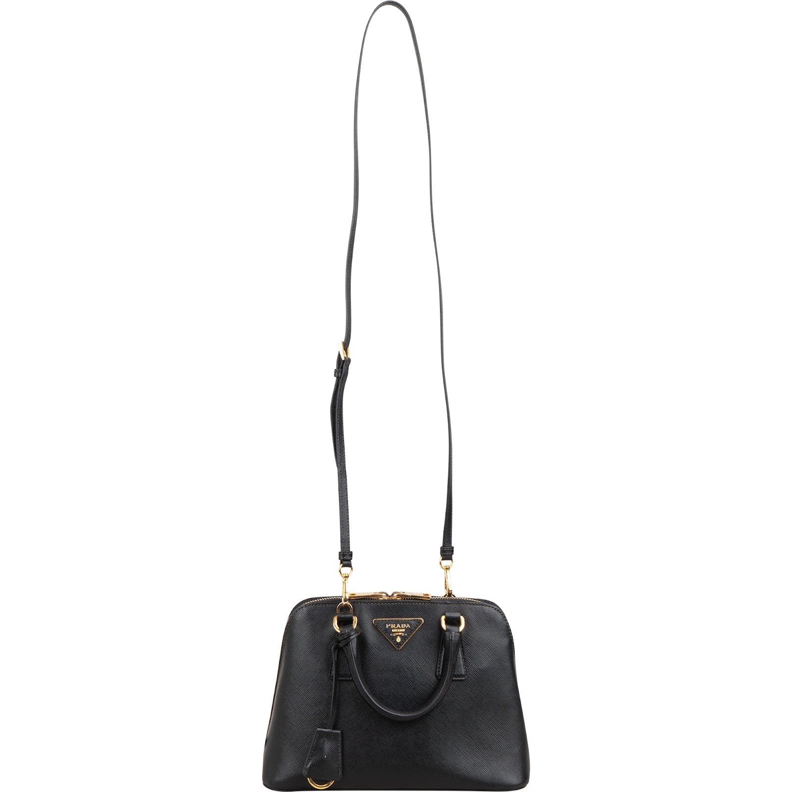 Prada – torebka Promenade z czarnej skóry Saffiano