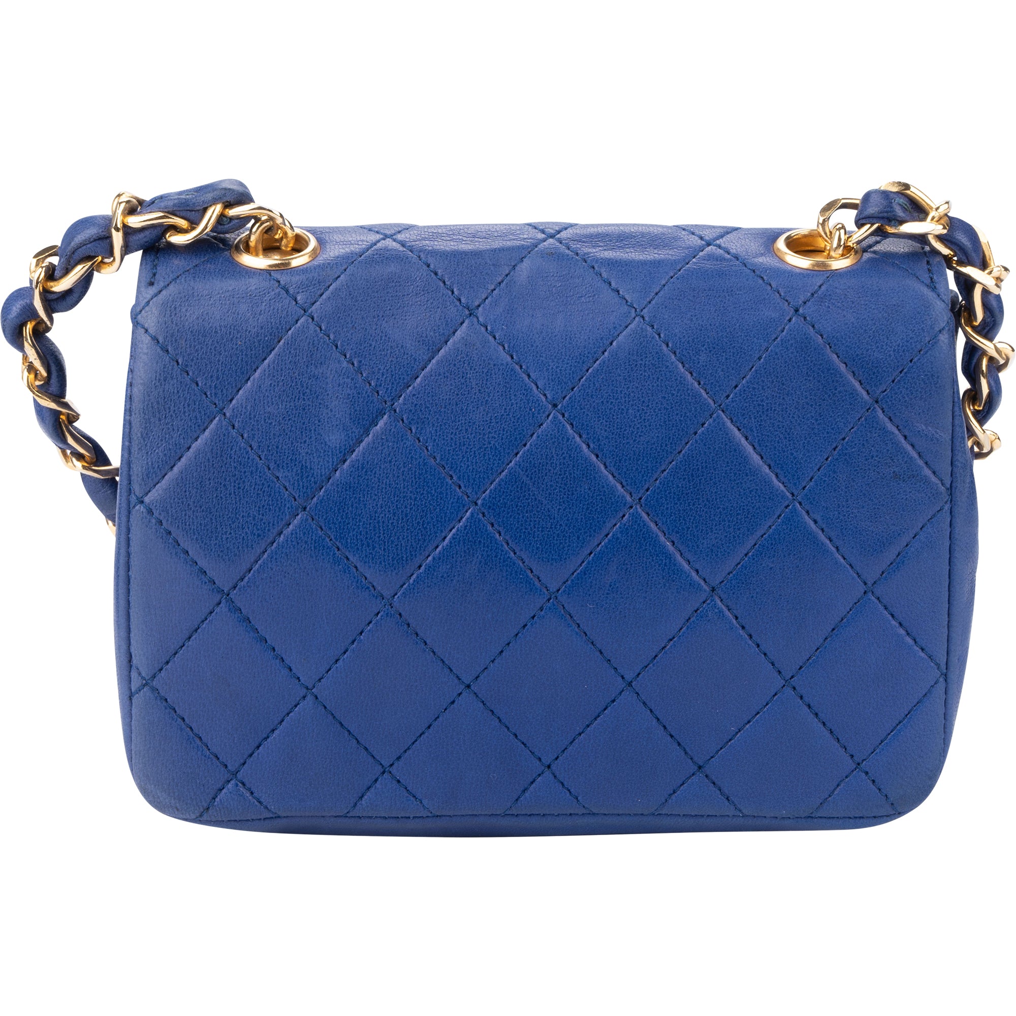 Chanel Quilted Lambskin 24K Gold Mini Single Flap Crossbody Bag