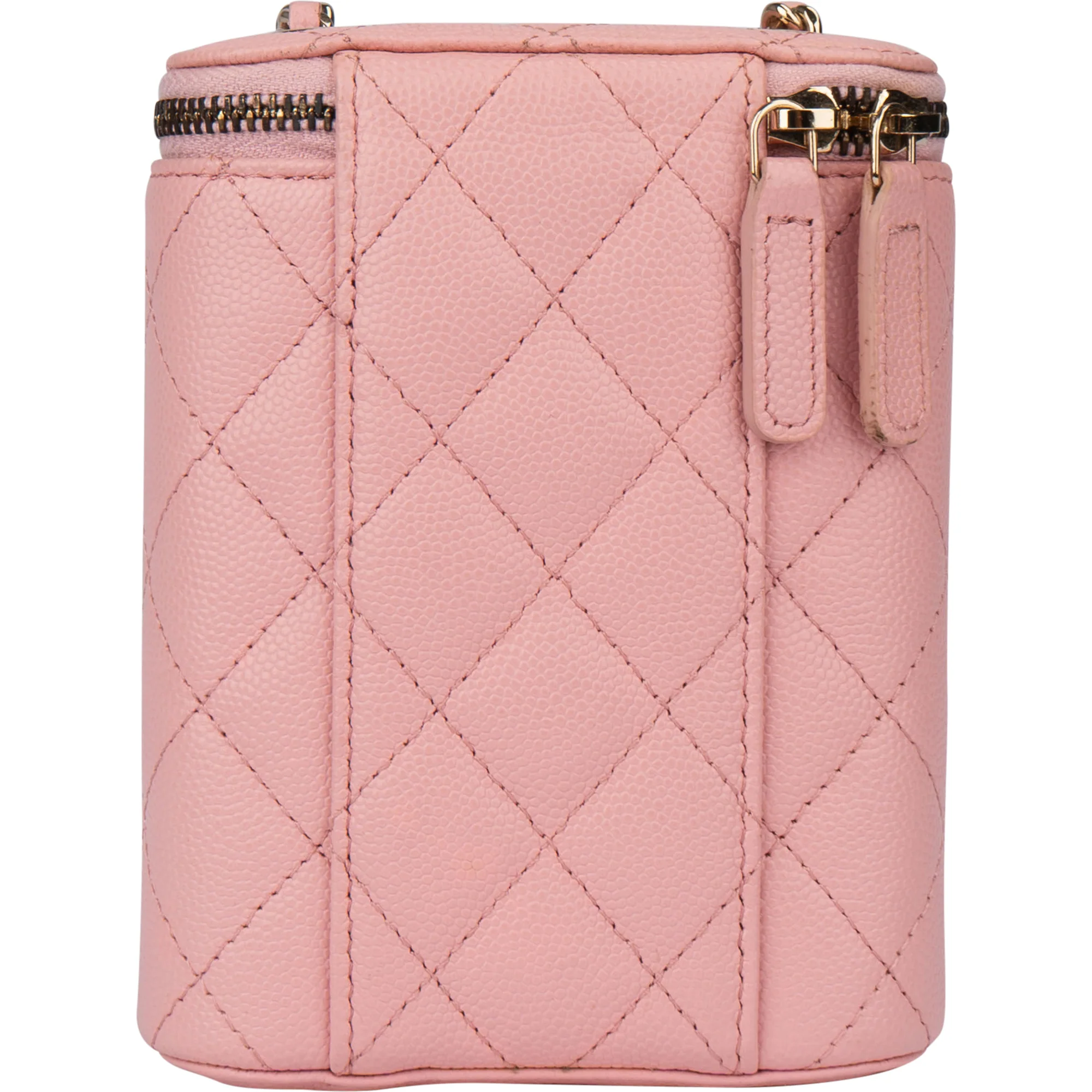 Chanel Pink Caviar Leather Mini Vertical Vanity Crossbody Bag