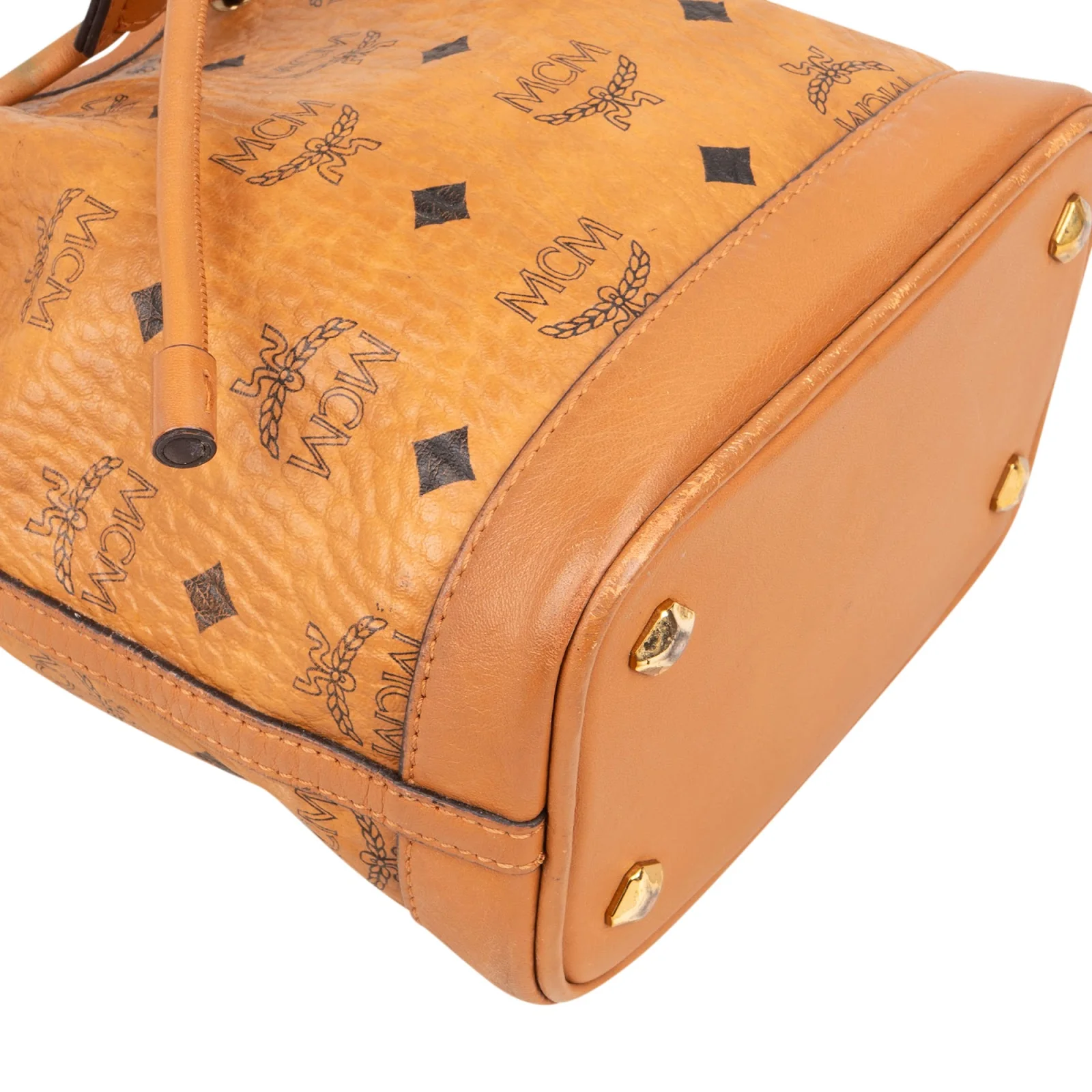 MCM Monogram Visetos Mini Drawstring Bucket Crossbody Bag