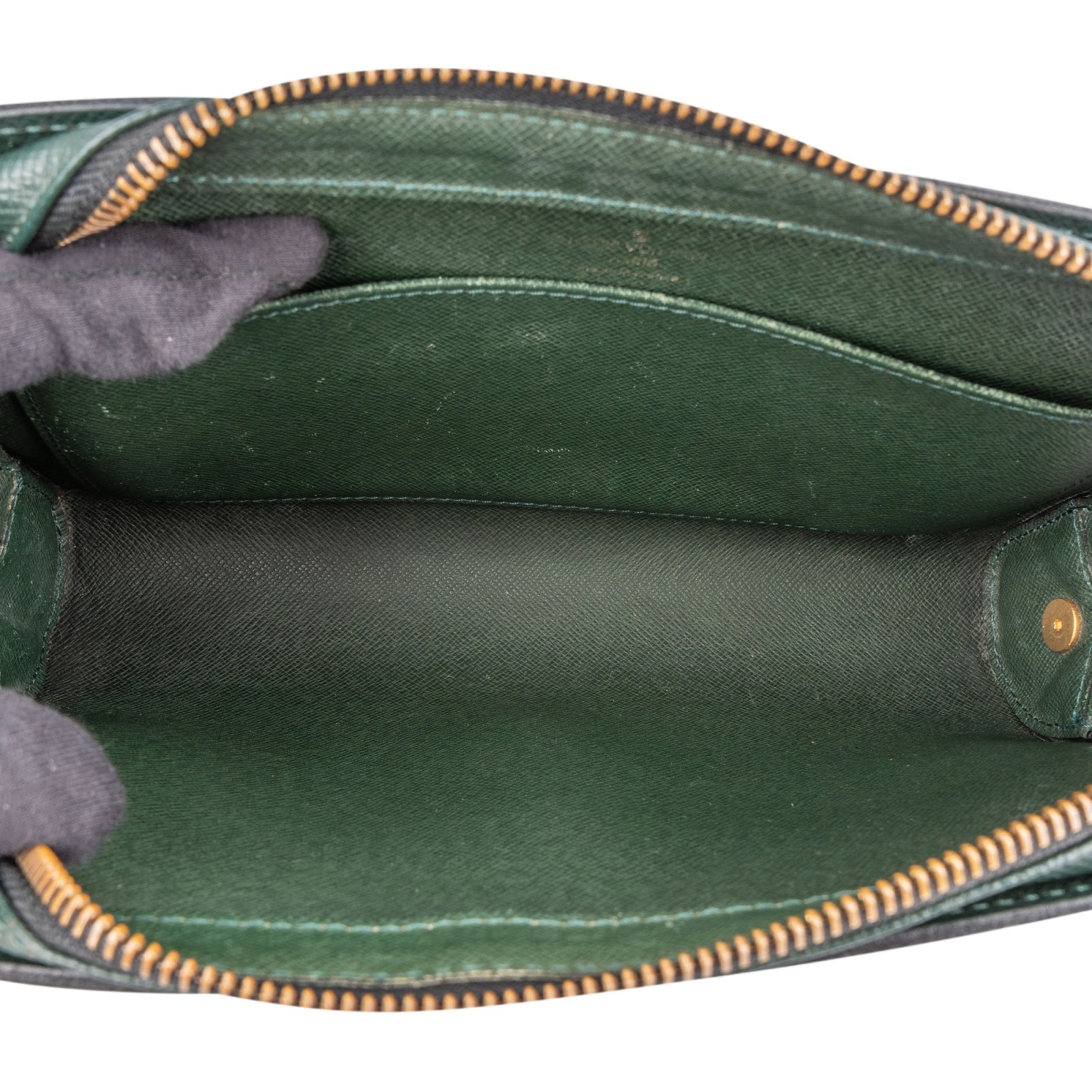 Louis Vuitton Green Taiga Leather Baikal Clutch Bag