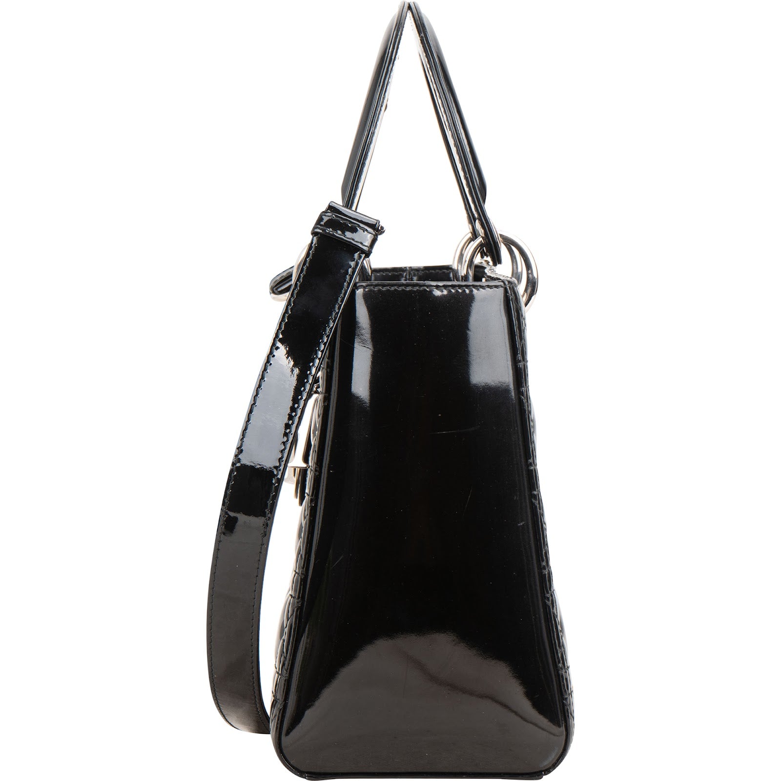 Christian Dior – Lady Dior handtas met quiltpatroon en Cannage-motief in lakleer