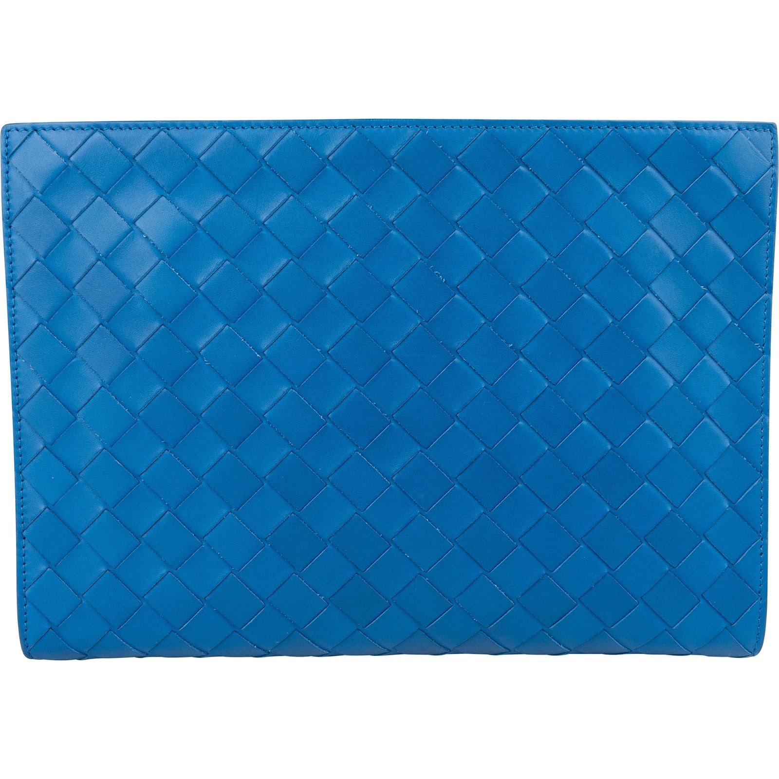 Pochette Bottega Veneta en cuir Intrecciato bleu