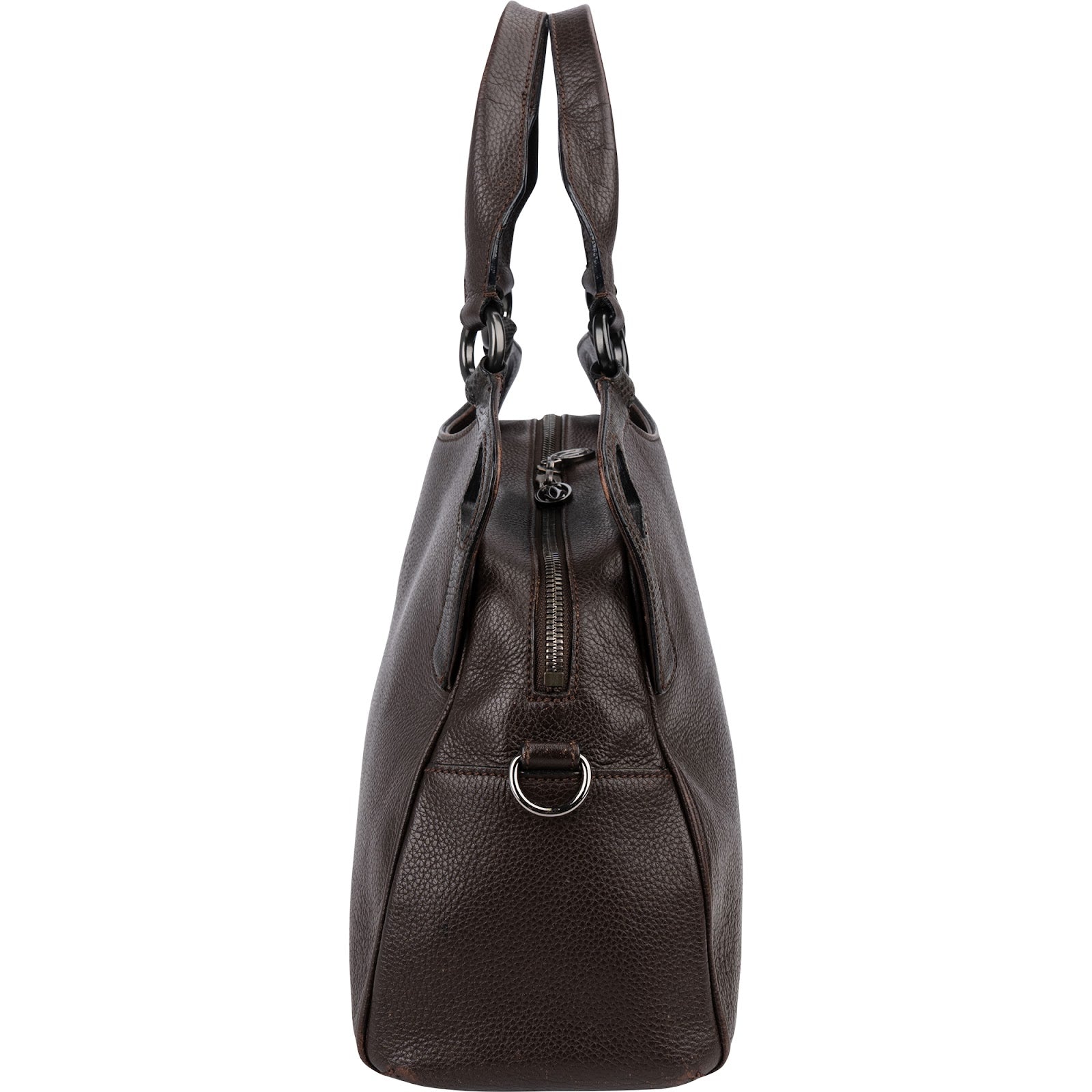 Cartier Brown Pebbled Leather Handbag