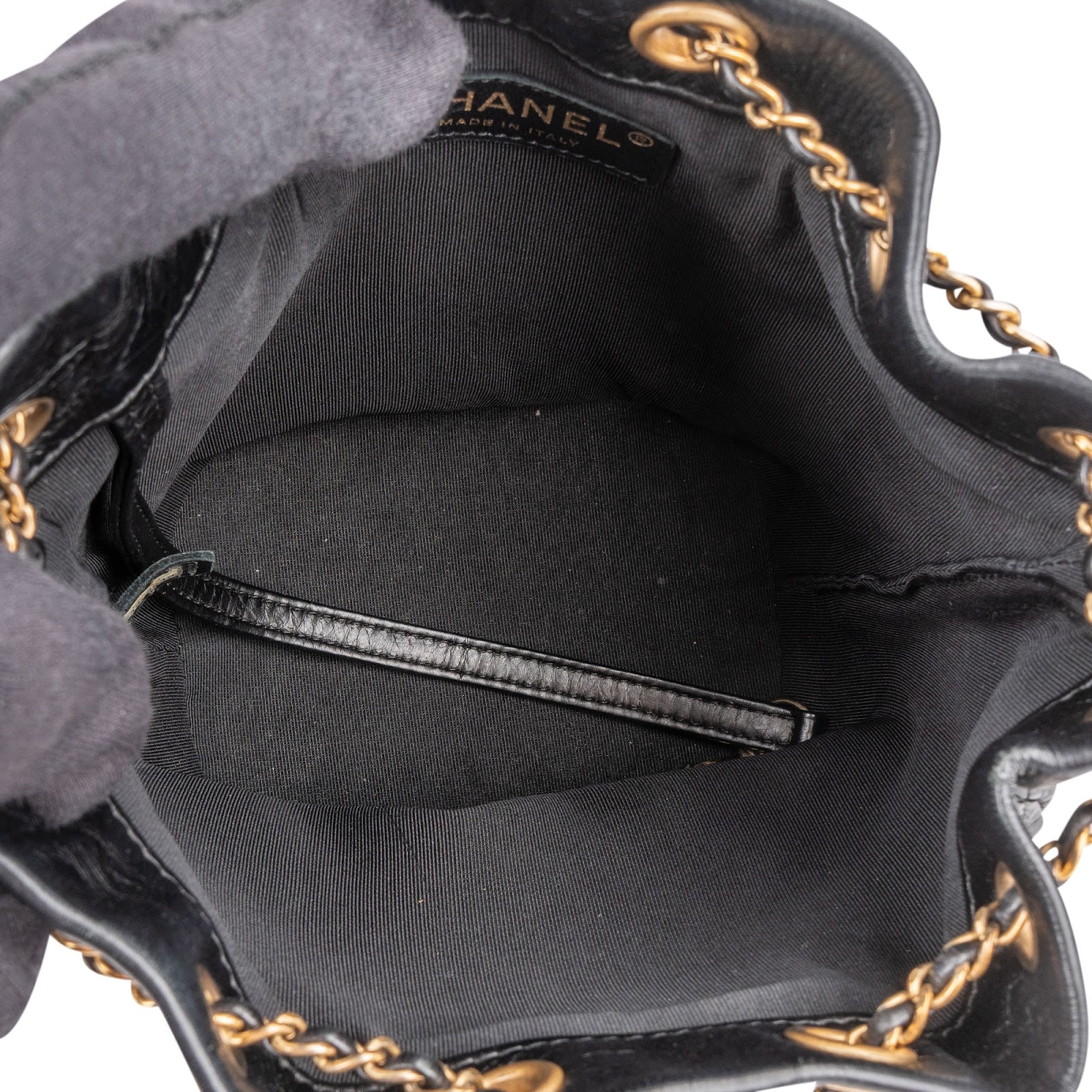 Chanel Pleated Calfskin Small Coco Pleats Drawstring Bucket Crossbody Bag
