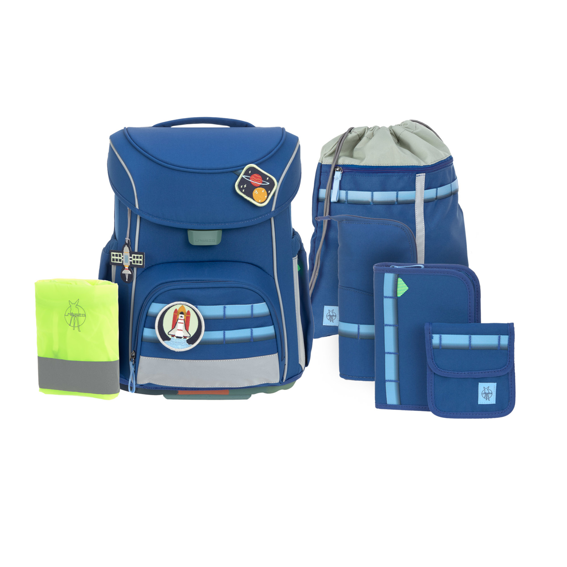 School Set Slim Unique Schulranzenset 6tlg. - dark blue
