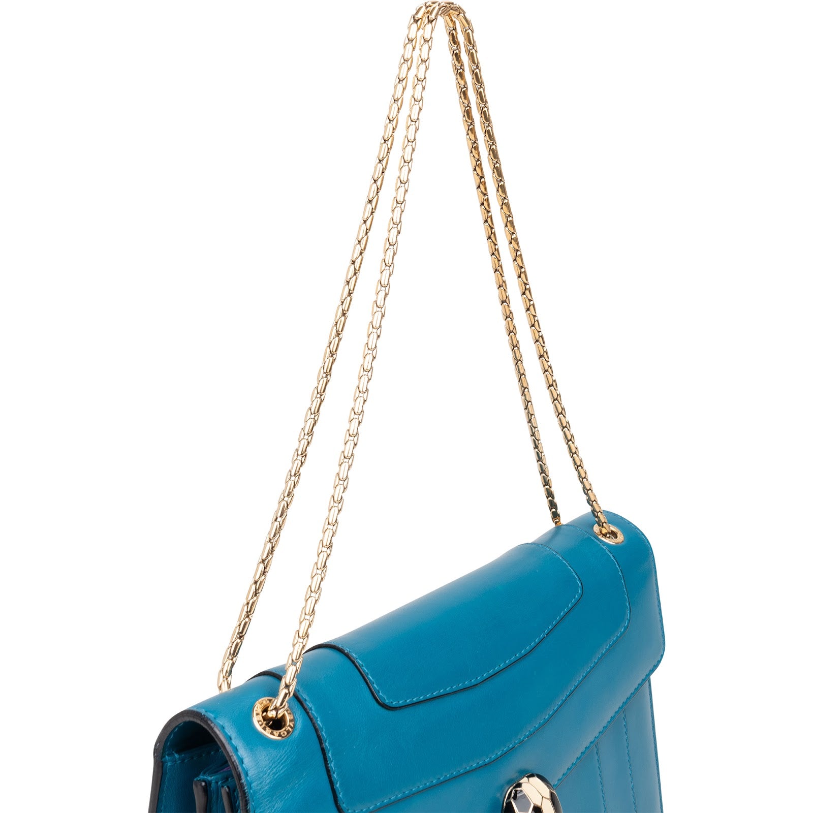 Bvlgari Blue Leather Serpenti Forever Shoulder Bag