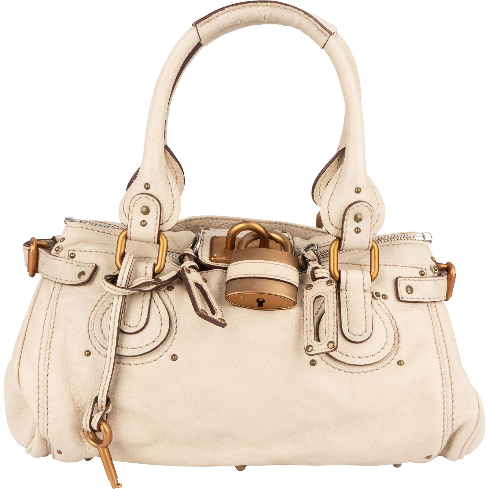 Chloé Studded Leather Paddington Satchel Handbag