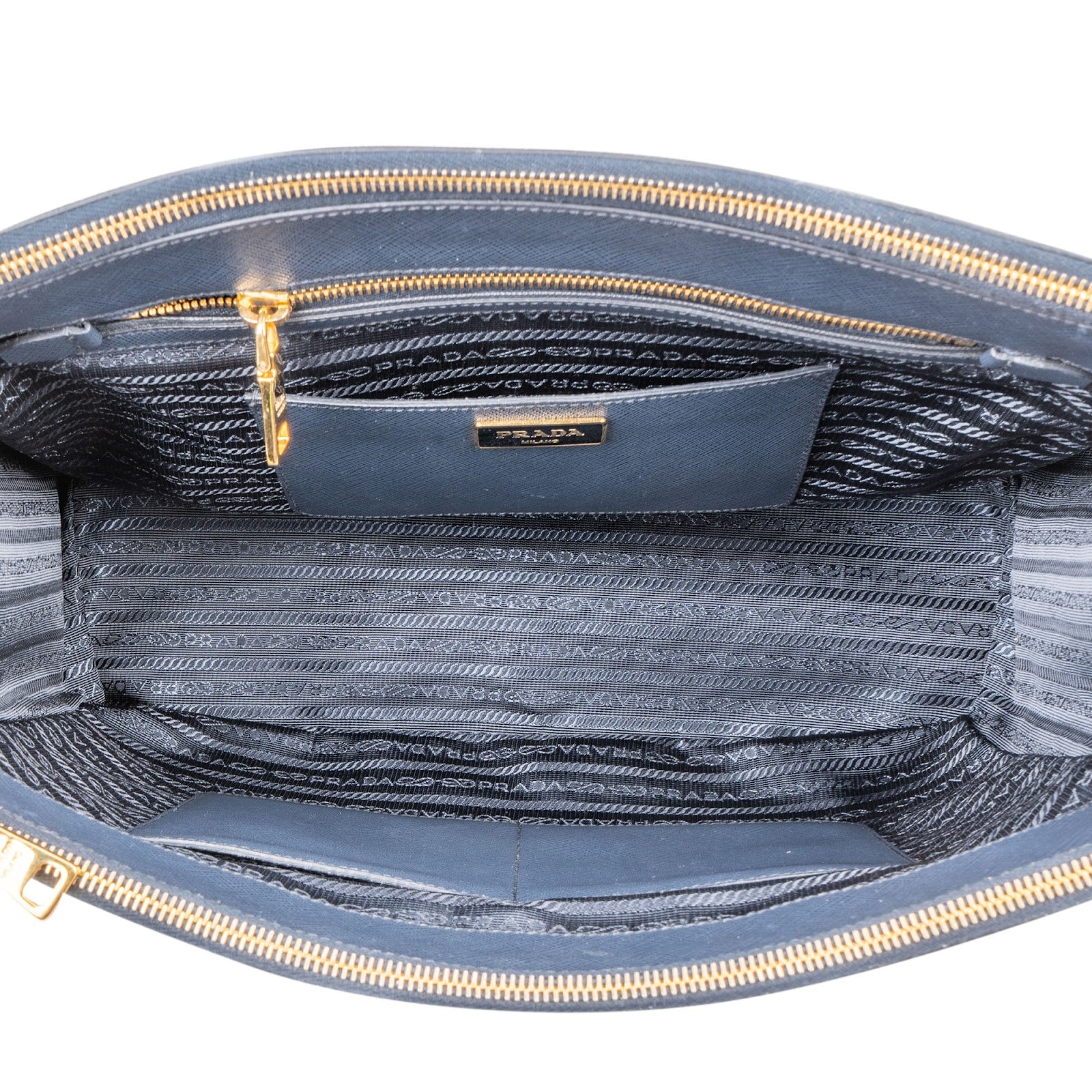 Prada Blue Saffiano Leather Galleria Handbag