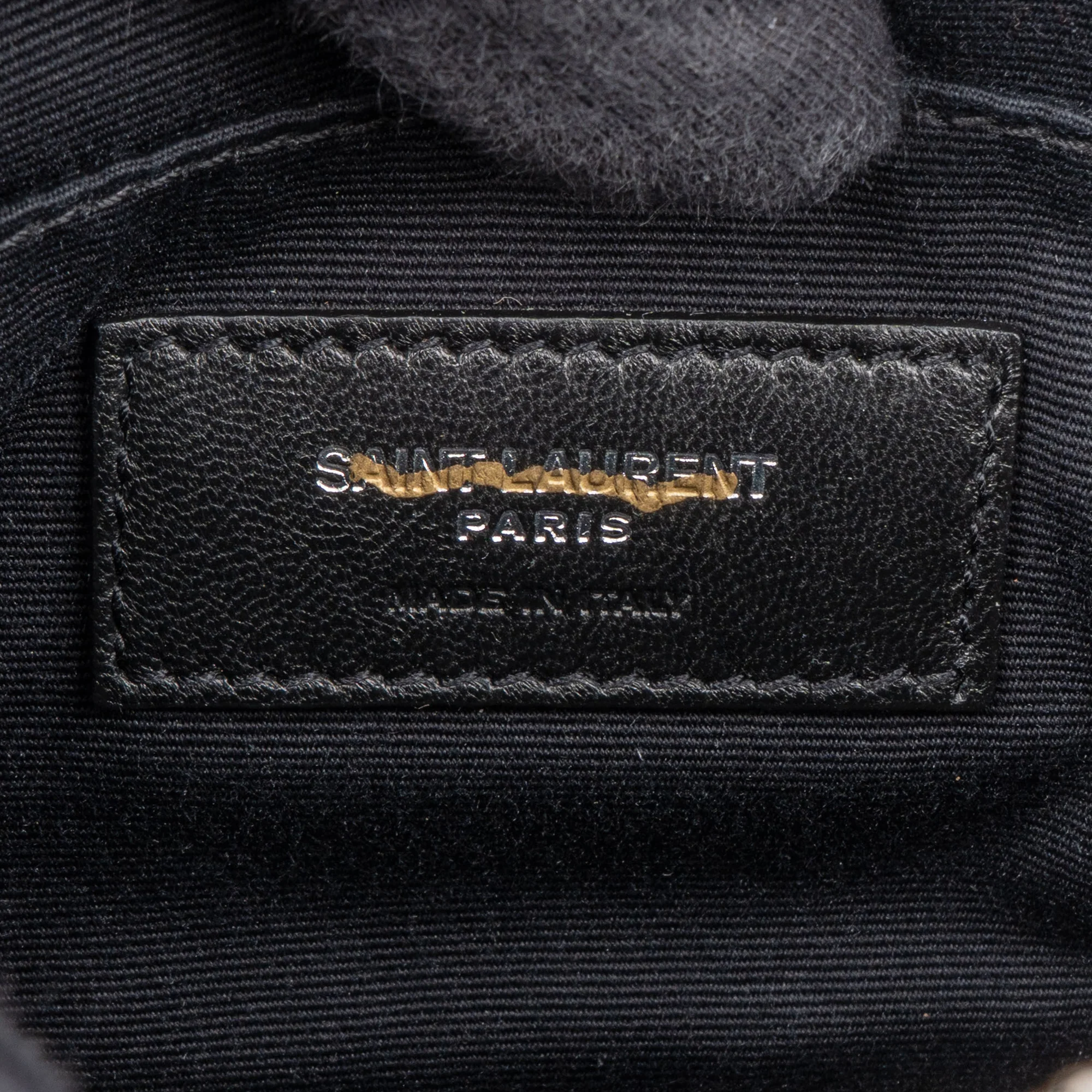 Saint Laurent Black Chevron Leather Lou Crossbody Bum Bag