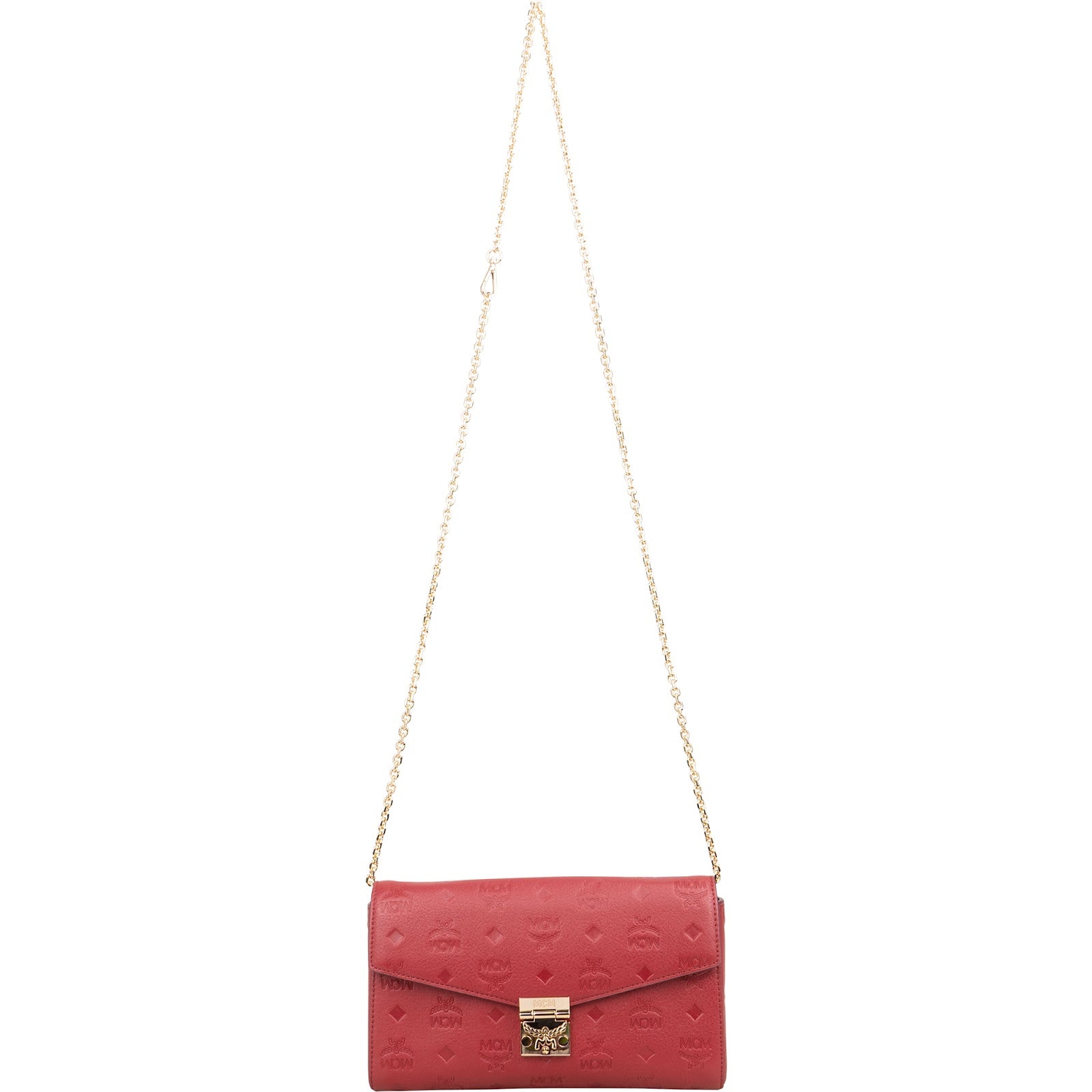 MCM Visetos Monogram Embossed Leather Millie Flap Crossbody Bag