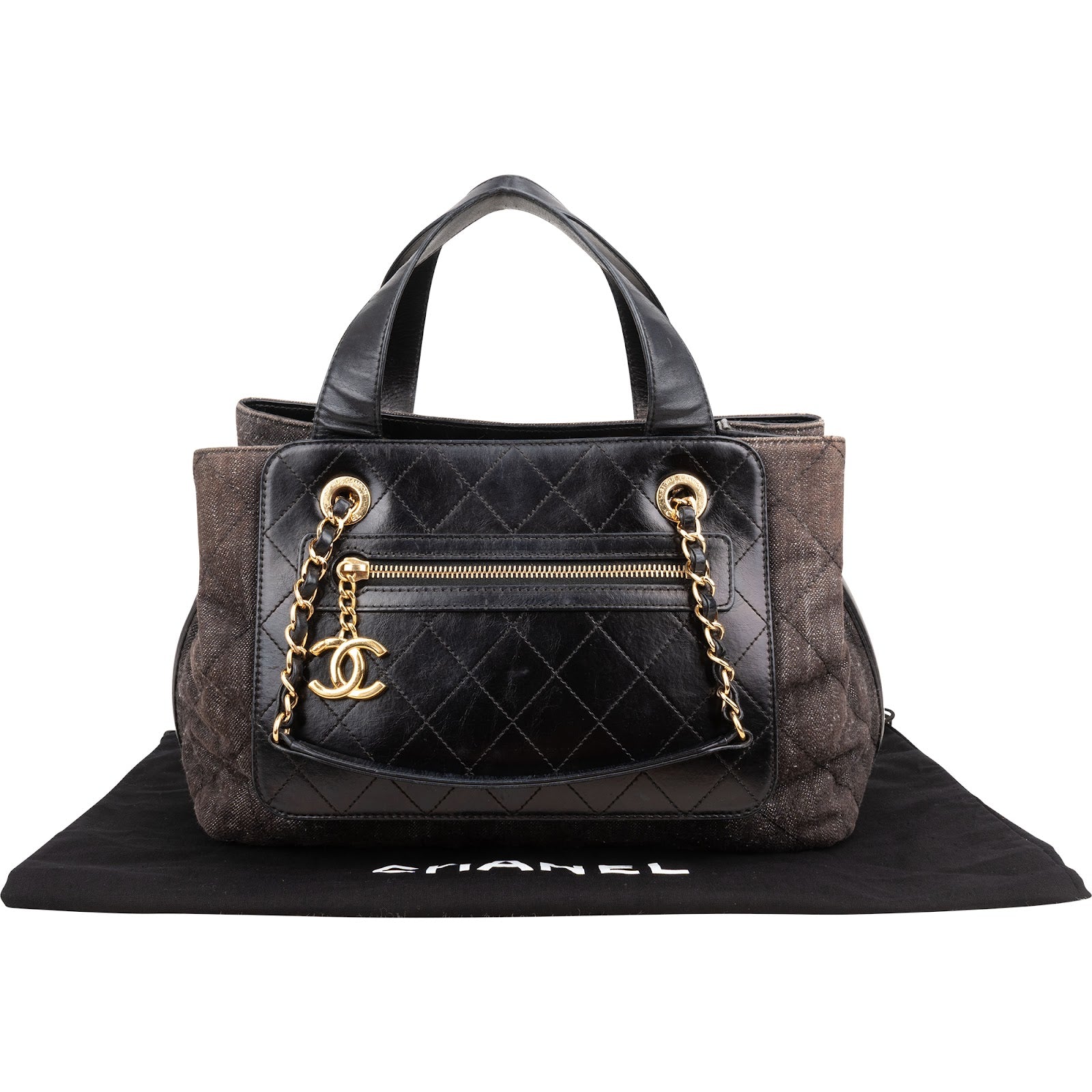 Chanel Stitching Denim CC Shoulder Handbag
