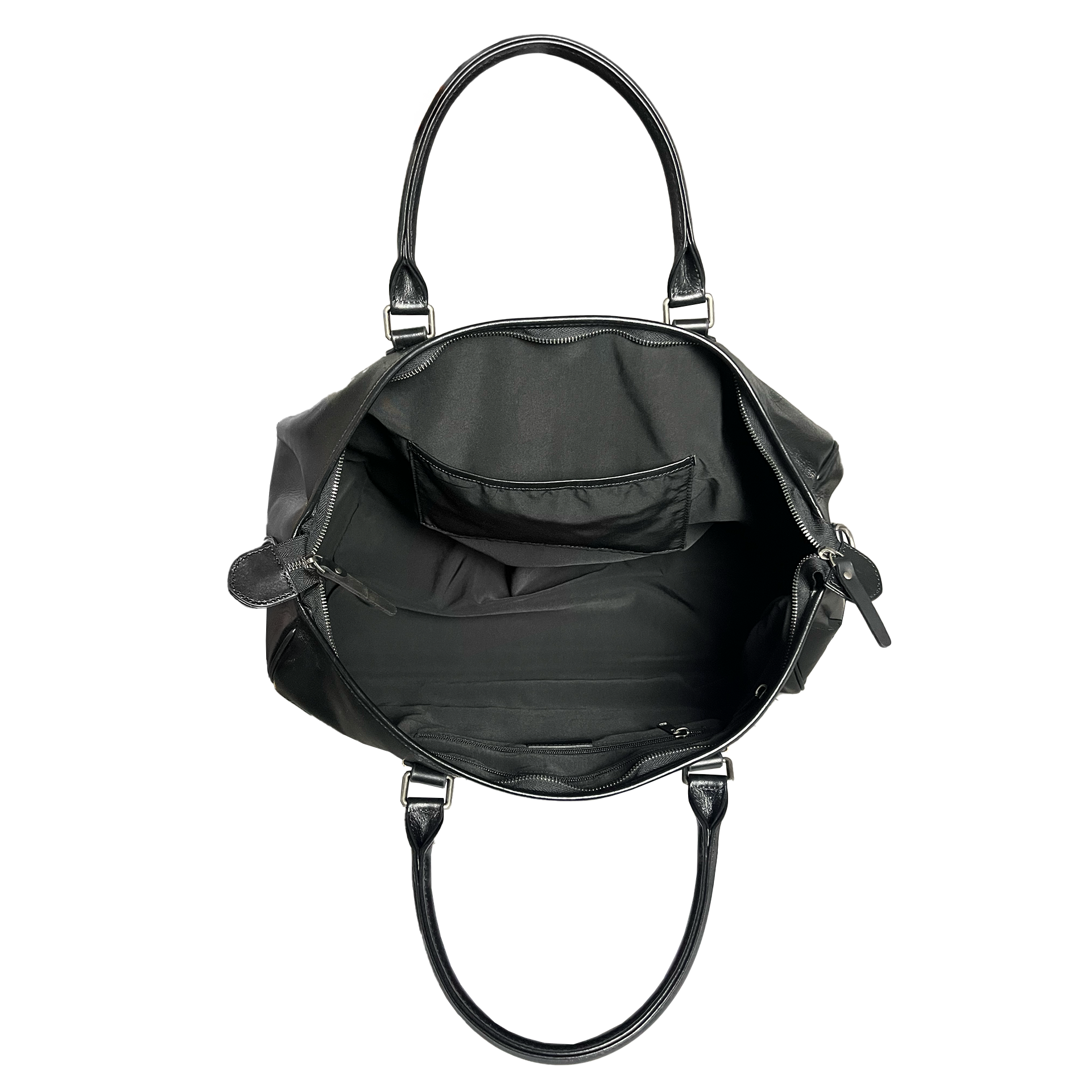 Weekender aus schwarzem Leder