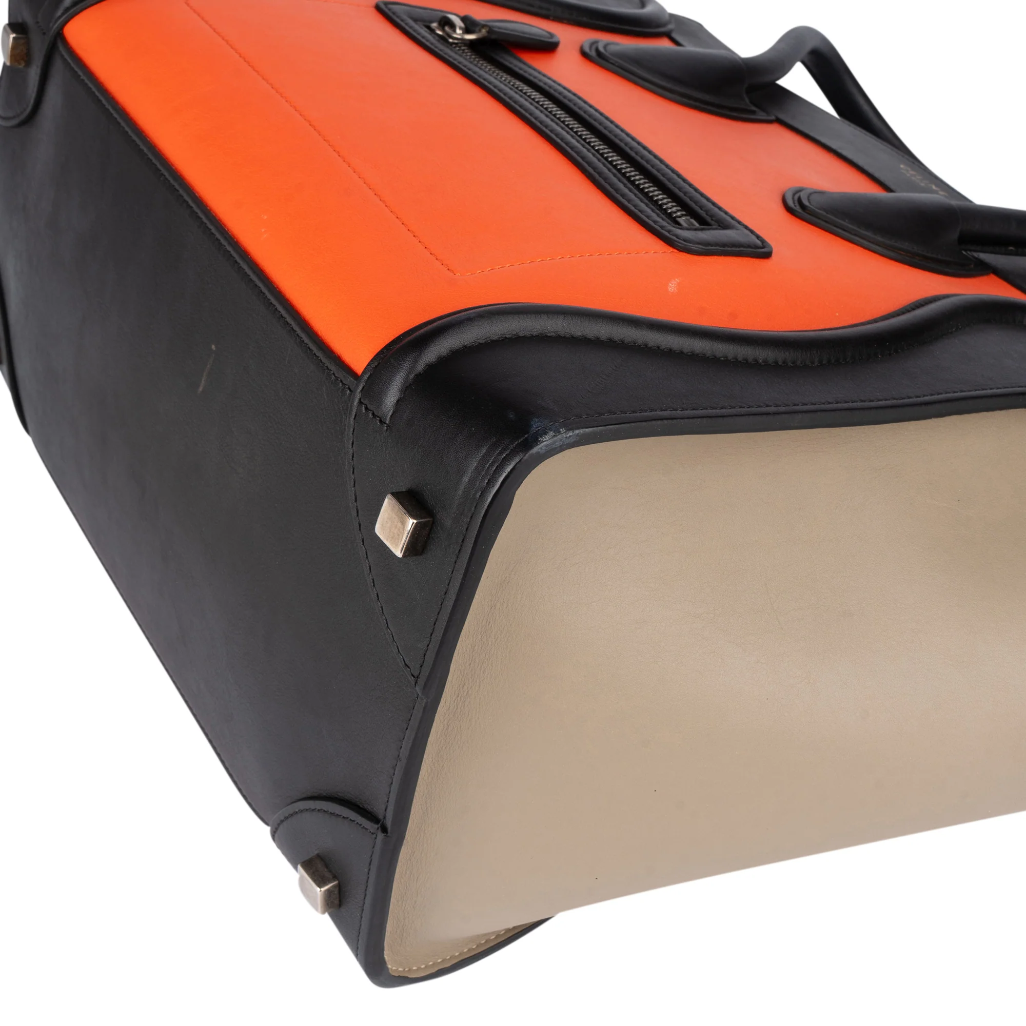 Céline Tricolor Leather Luggage Handbag