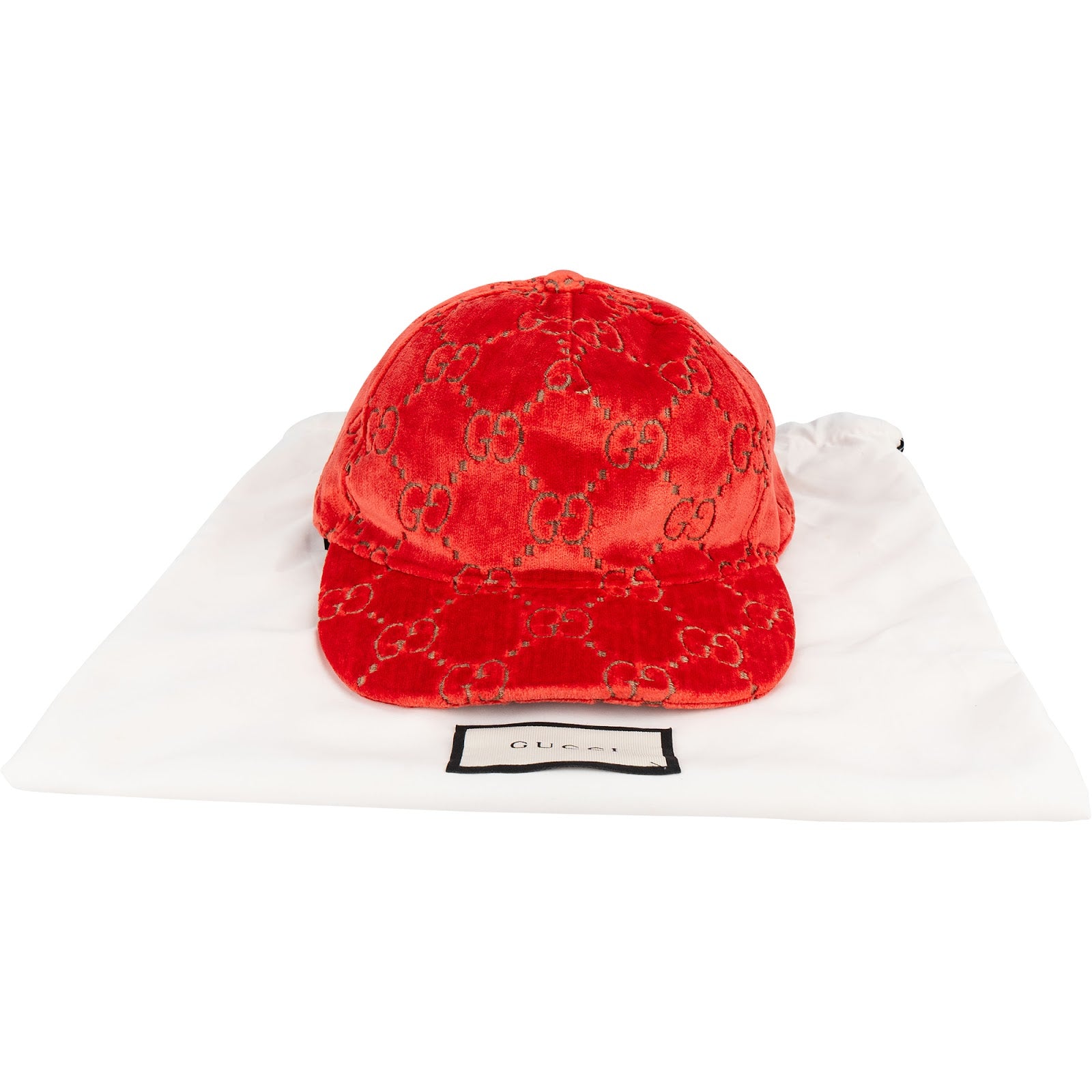Gucci Red Samt GG Velvet Baseball Cap (S)