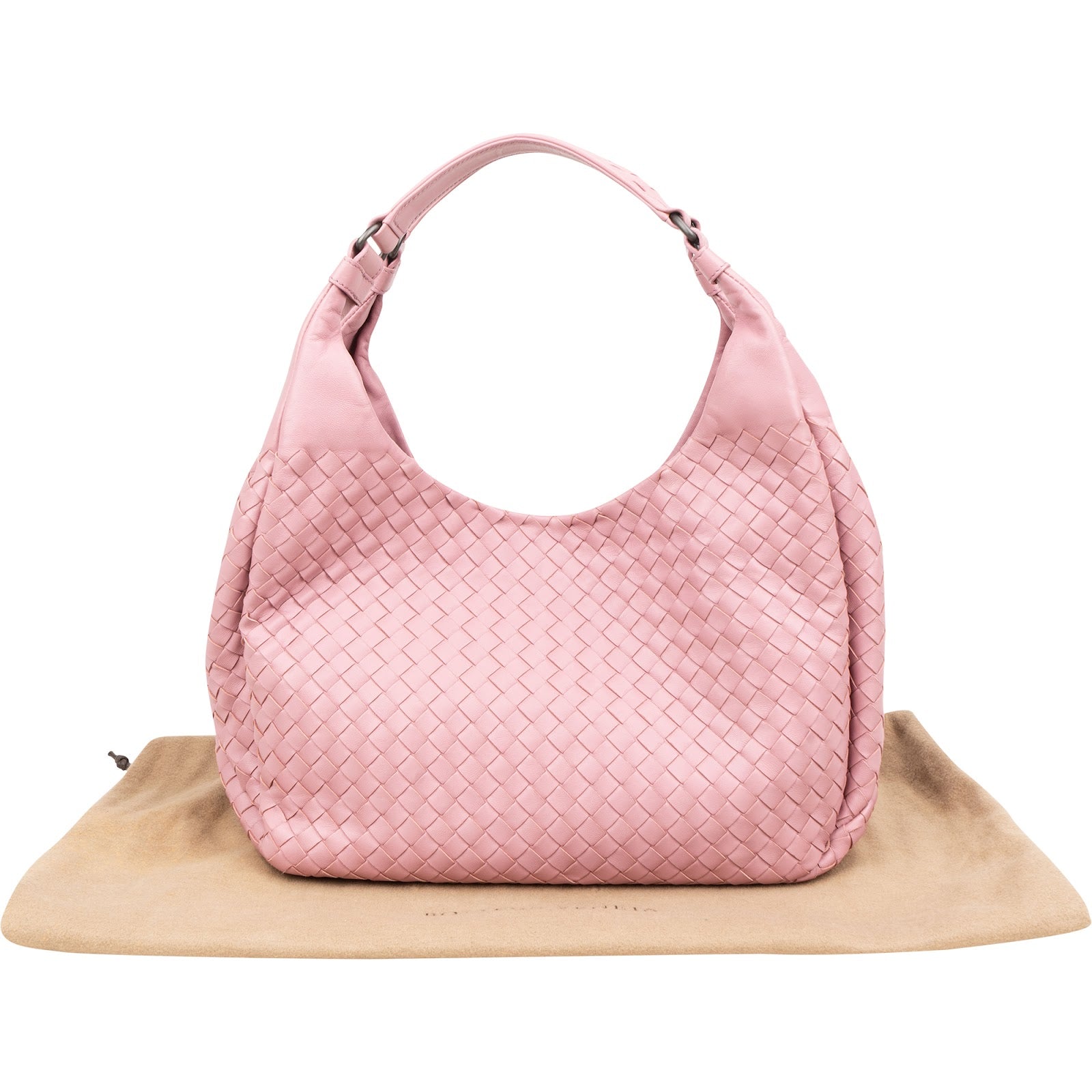 Sac à bandoulière hobo en cuir Intrecciato rose de Bottega Veneta