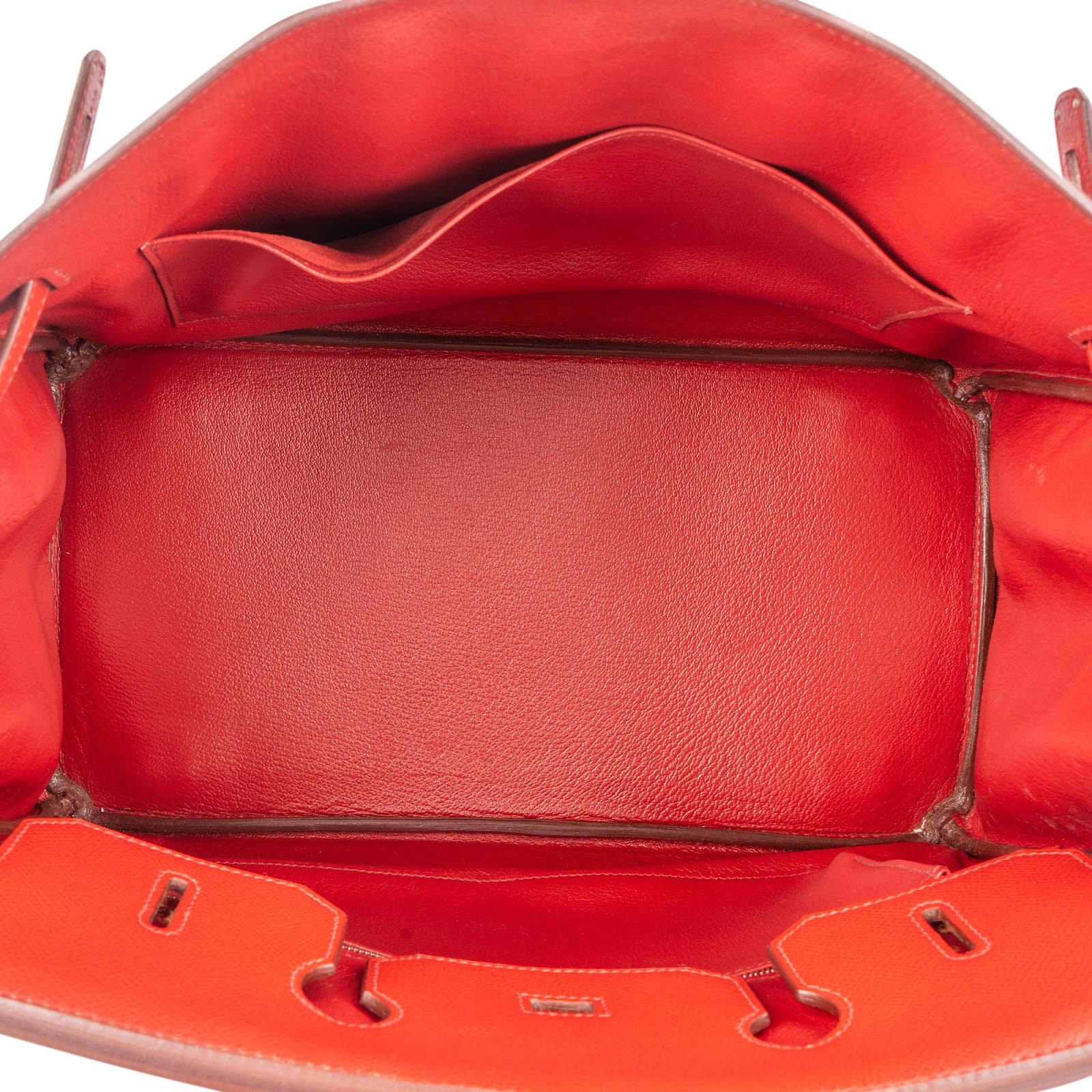 Hermès Rouge Epsom Leather Palladium Birkin 35 Handbag