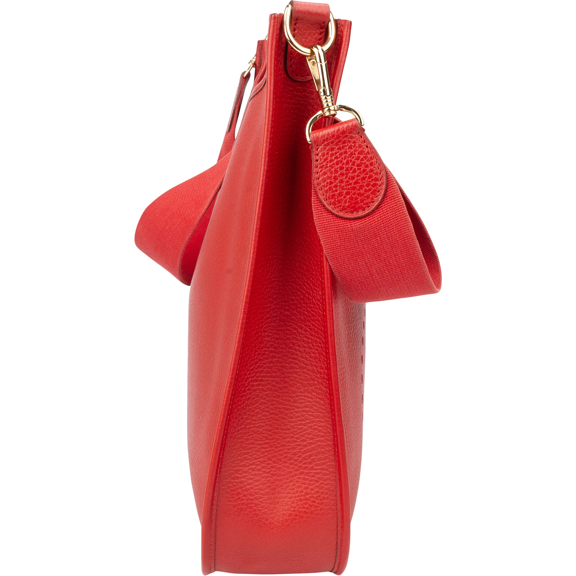 Hermès Rouge Clemence Leather Evelyne GM Crossbody Bag