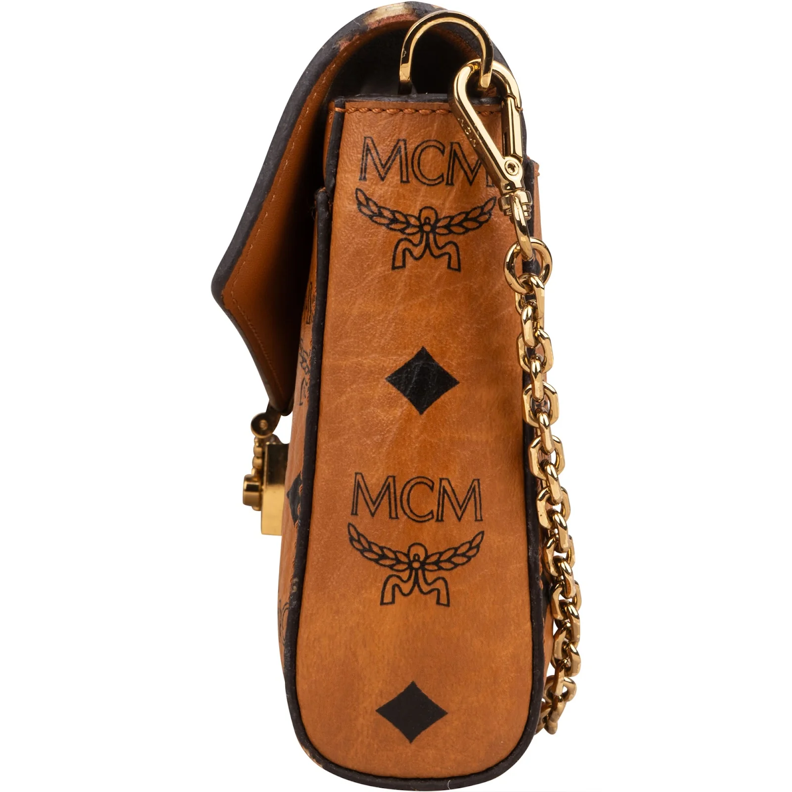 MCM Monogram Visetos Patricia Wallet on Chain Crossbody Bag