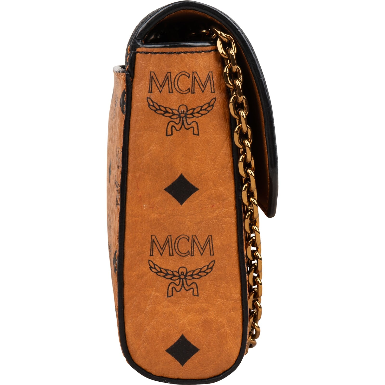 MCM Monogram Visetos Leather Patricia Wallet on Chain Crossbody Bag