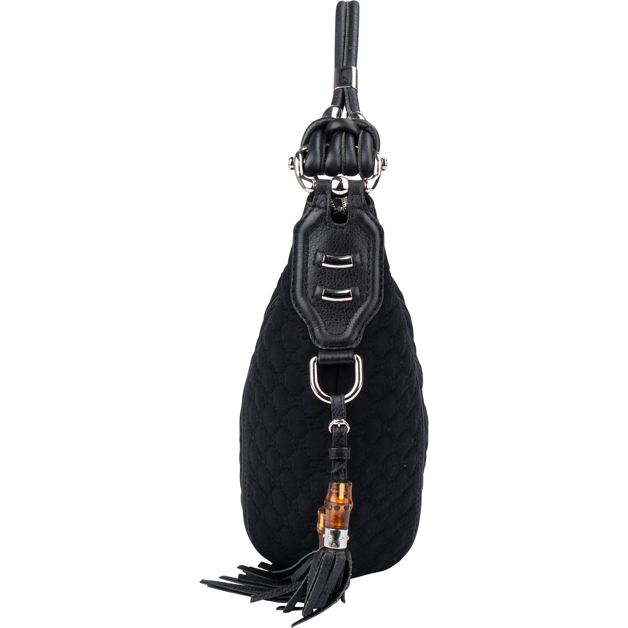 Gucci GG Monogram Bamboo Hobo Bag